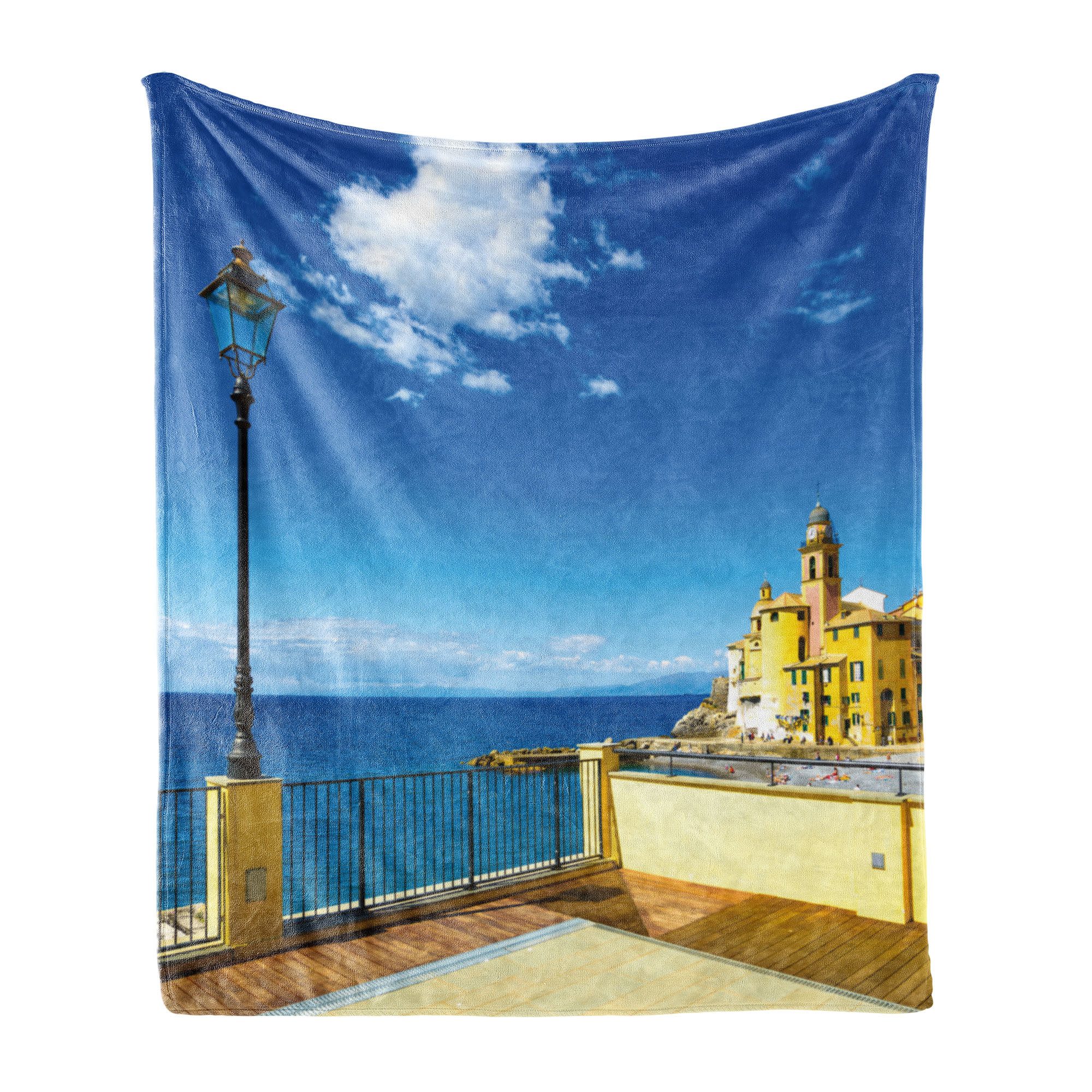 Wohndecke Gemütlicher Plüsch für den Innen- und Außenbereich, Abakuhaus, Italienisch Ligurien Camogli Gebäude