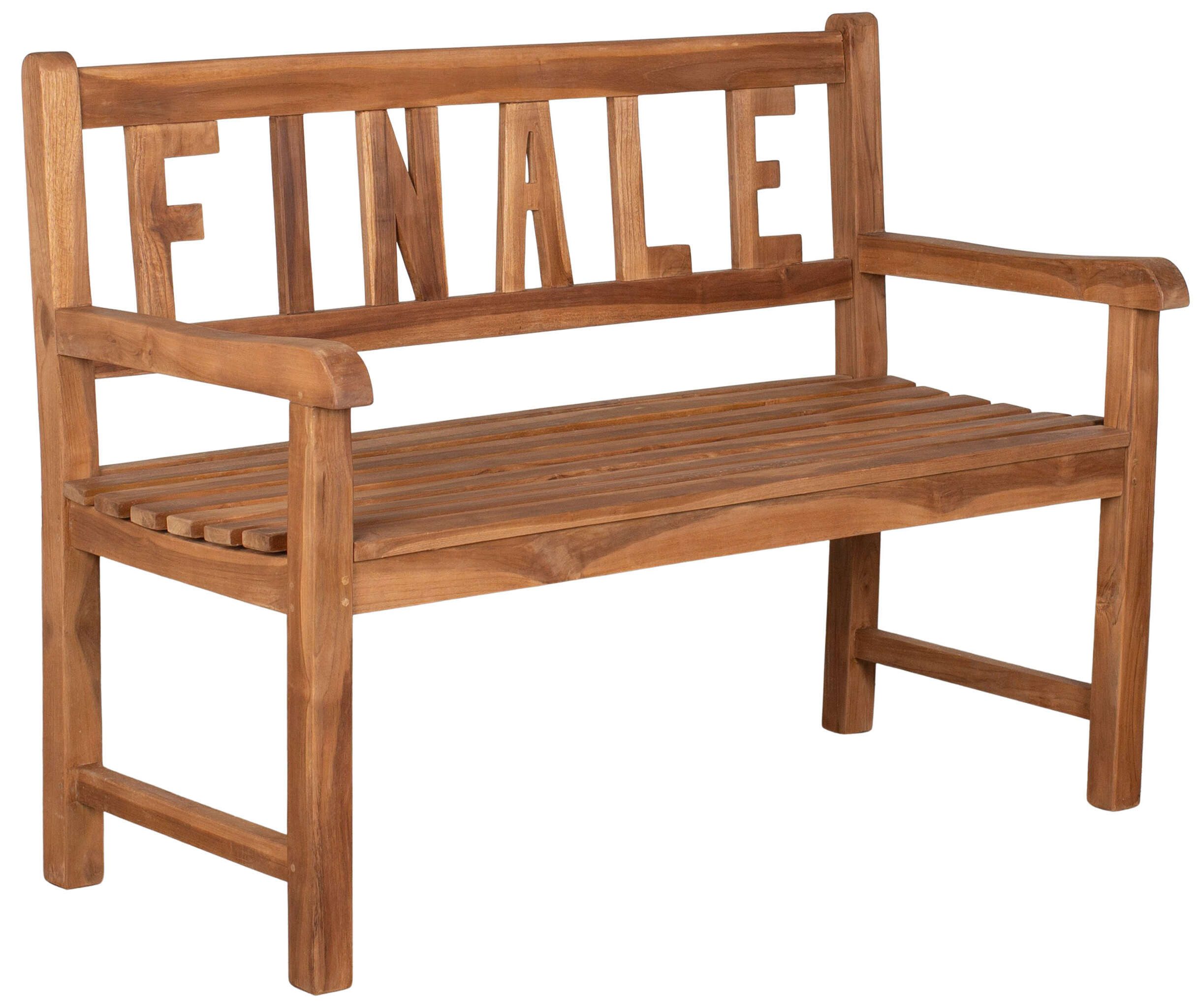 MR.DEKO Gartenbank Sitzbank Parkbank wetterfest Balkon Finale Teak 120 cm Gartensitzbank (2-Sitzer Bank, zerlegt geliefert, ideal für Terrasse, 1-St), Massive Sitzbank Garten und Balkon, 250 kg belastbar