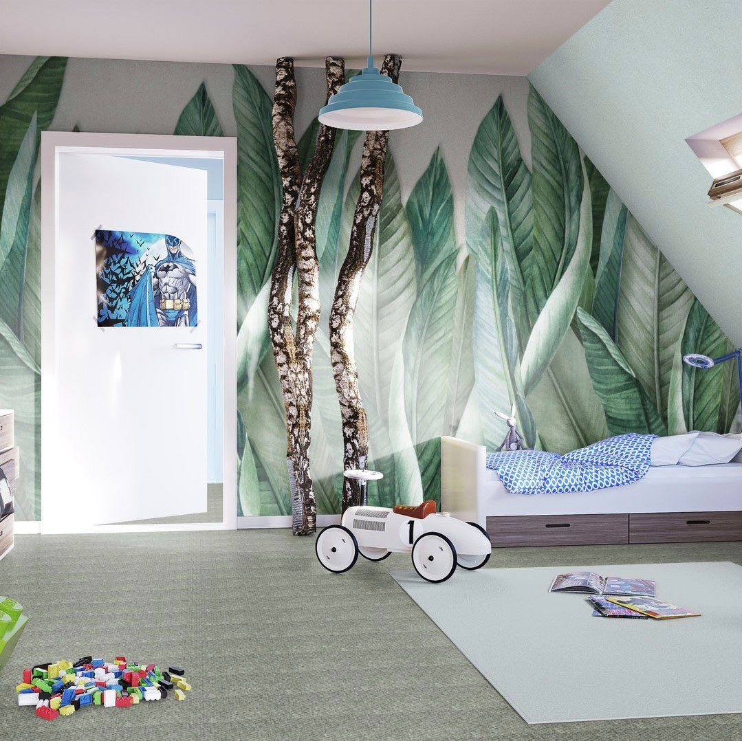 cm Schlingenteppich Schlafzimmer, mm, rechteckig, Kinderzimmer, Kiruna, Wohnzimmer, 7 400/500 Bodenmeister, Höhe: Breite grün Teppichboden