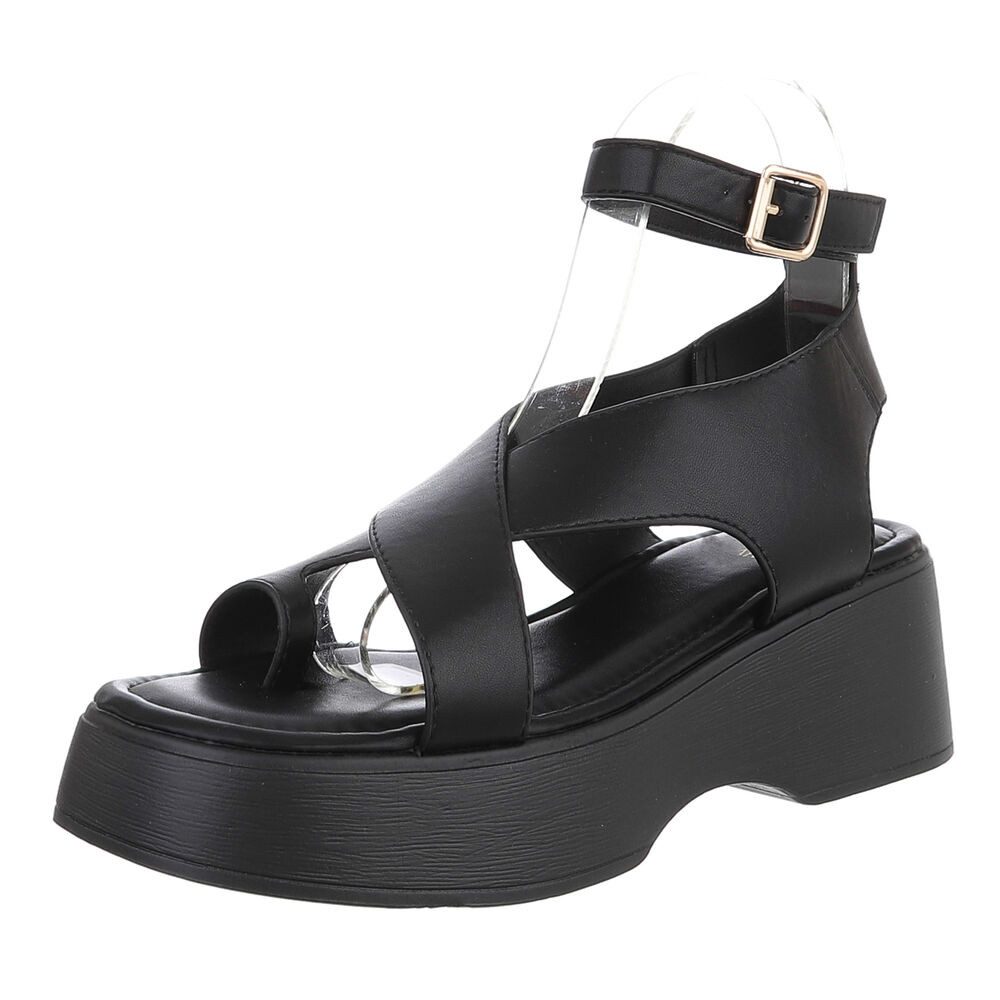 Ital-Design Elegante Plateau-Sandalen mit Riemen für Damen Zehentrenner (89 günstig online kaufen