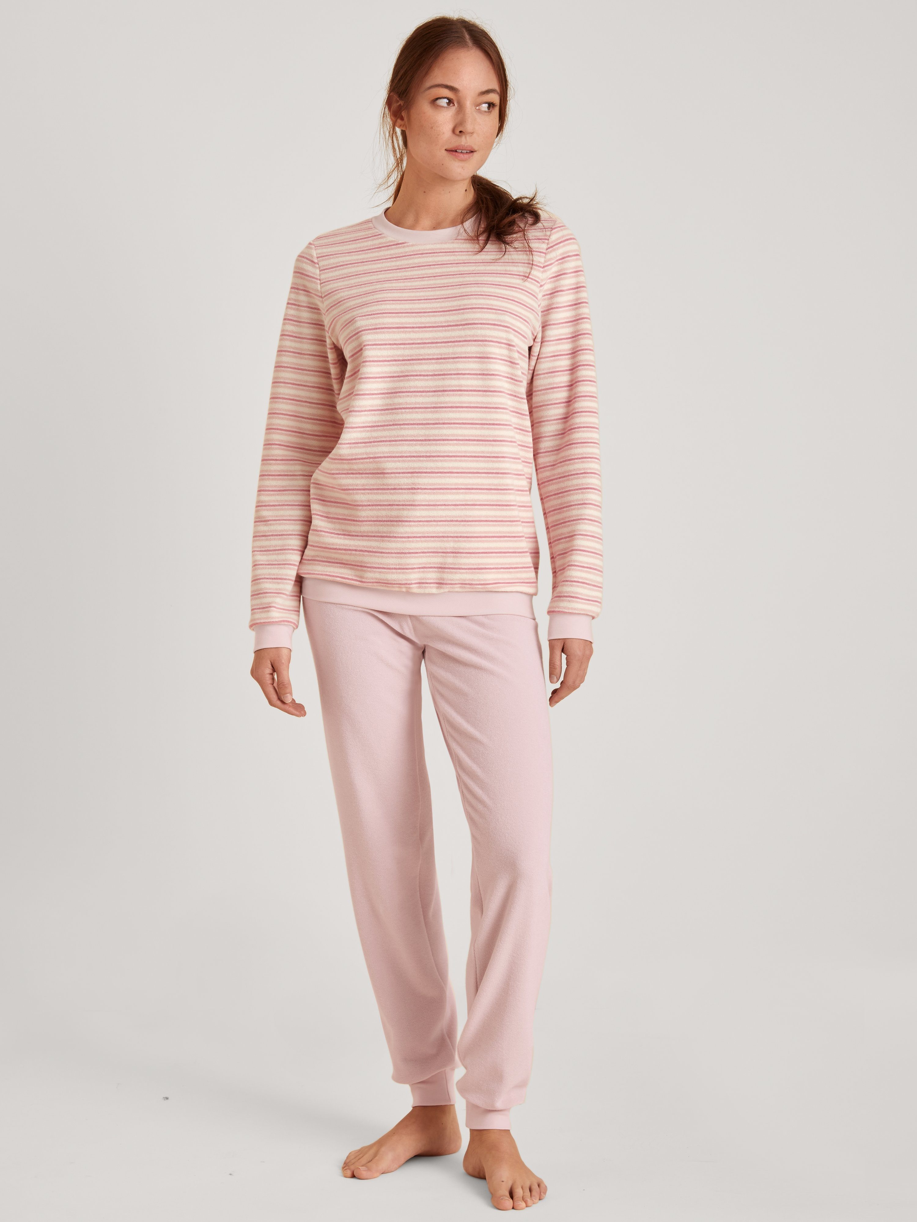 CALIDA Pyjama Calida Damen Bündchenpyjama 41693 peach Rose (1 Stück, 1 tlg., 1 Stück)