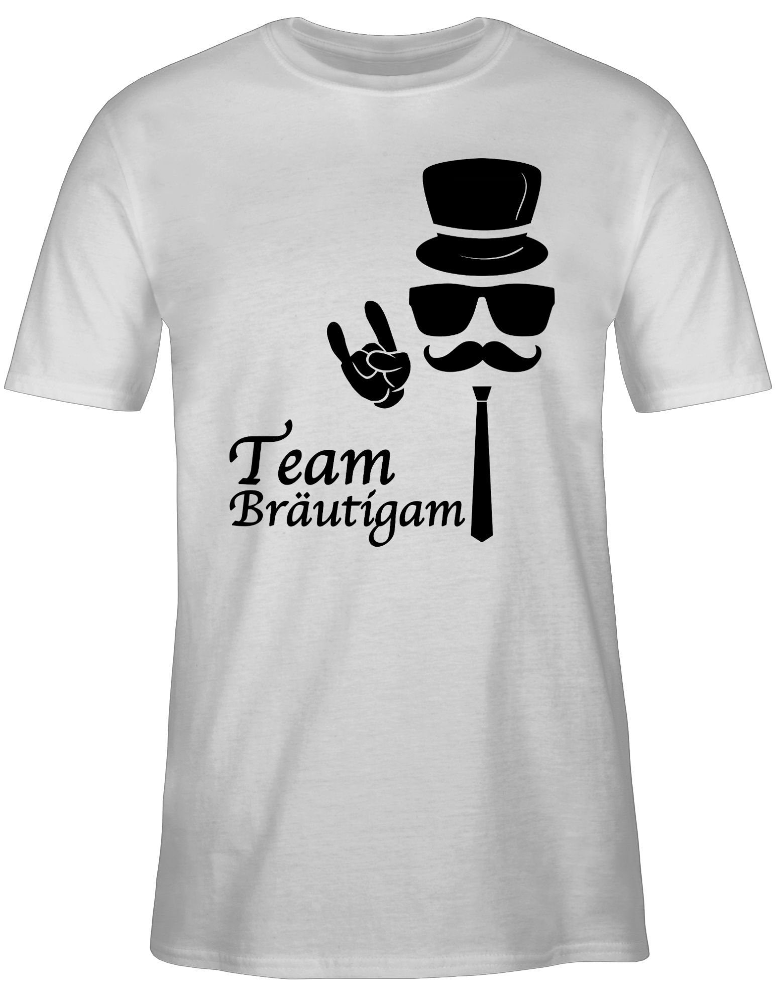 Bräutigam Weiß Team 01 T-Shirt Männer Hipster Shirtracer JGA