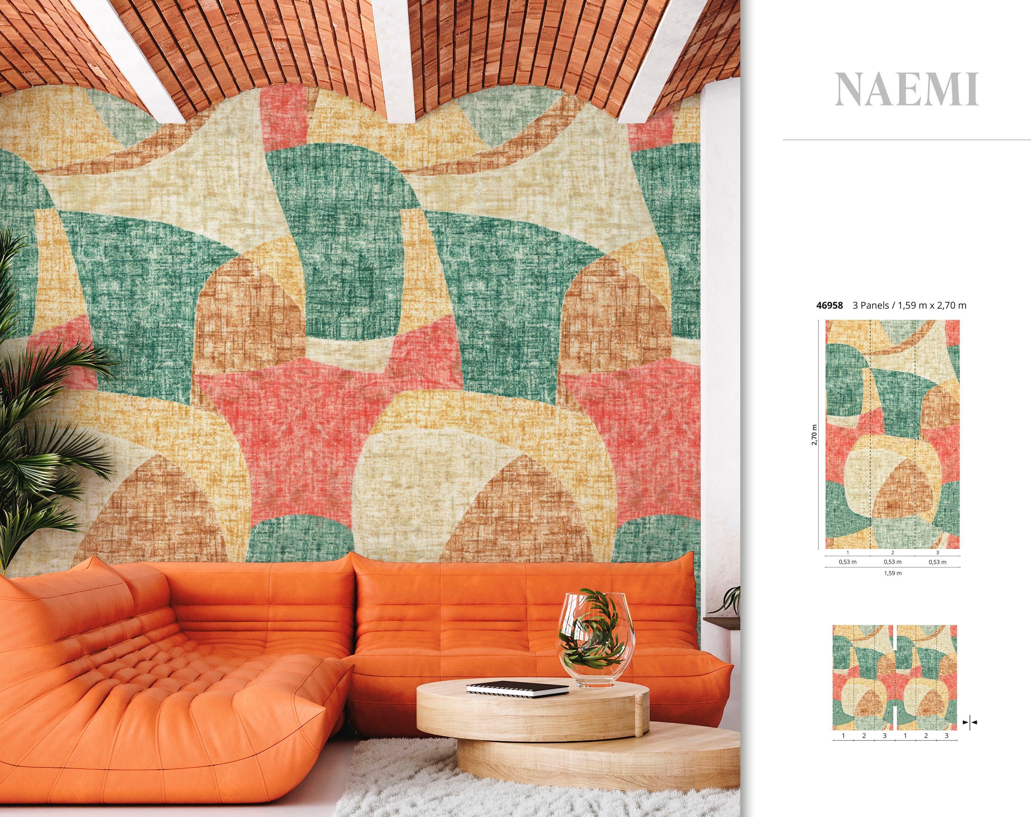 Marburg Fototapete Naomi, glatt, glatt, Schlafzimmer Küche Wohnzimmer matt, grün Vliestapete für moderne gemustert