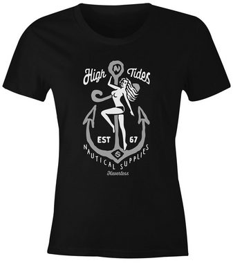 Neverless Print-Shirt Damen T-Shirt Anker High Tides Nautical Supplies Frauenmotiv Fashion Streetstyle Slim Fit Neverless® mit Print