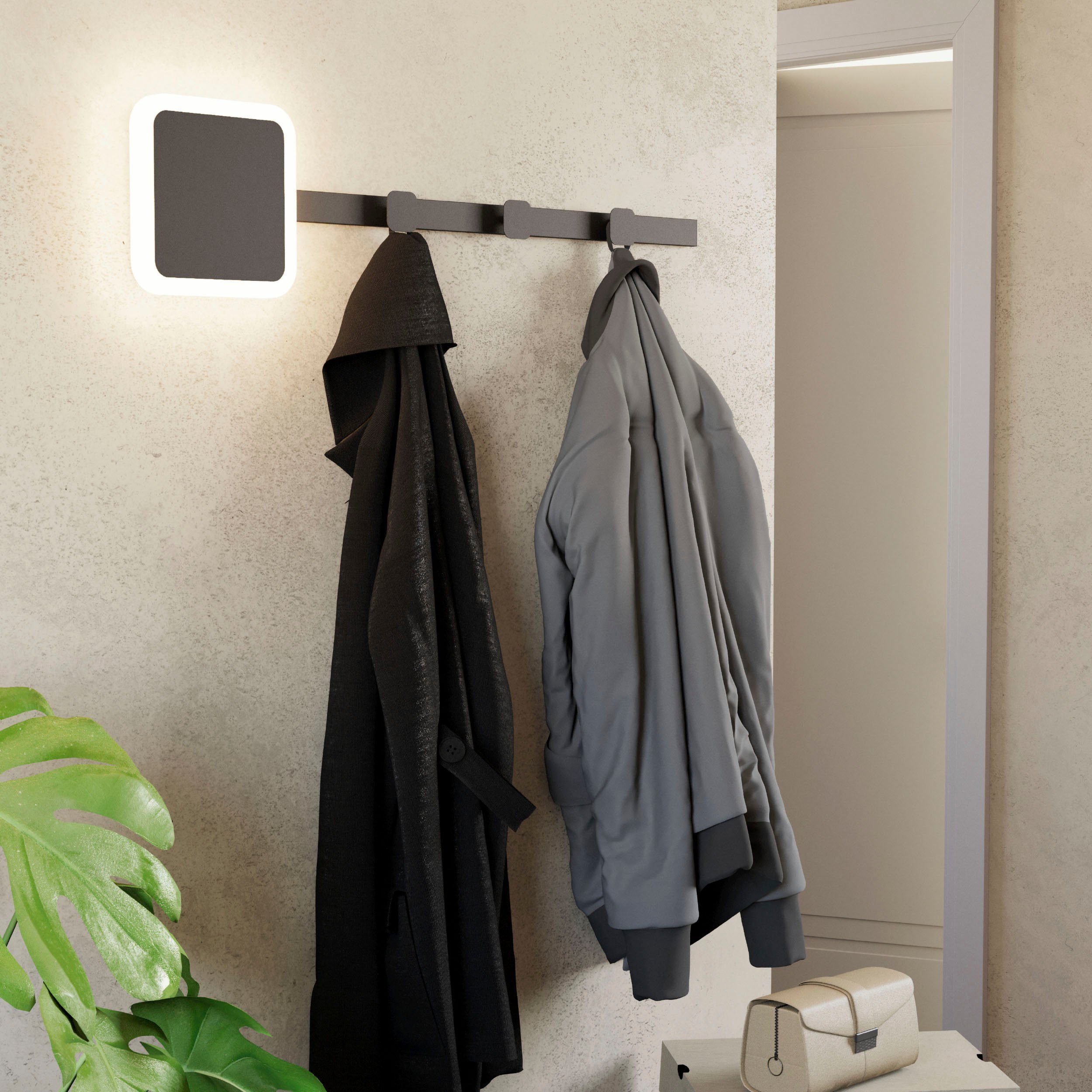 EGLO Deckenleuchte CARTIGNANO, LED fest integriert, Warmweiß, Deckenleuchte in schwarz aus Stahl - 7,8W - Warmweiß
