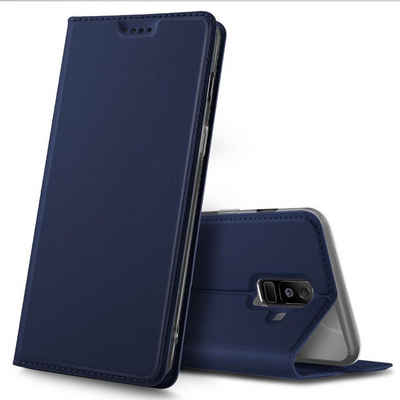 CoolGadget Handyhülle Magnet Case Handy Tasche für Samsung Galaxy A6 Plus 6 Zoll, Hülle Klapphülle Ultra Slim Flip Cover für Samsung A6+ Schutzhülle