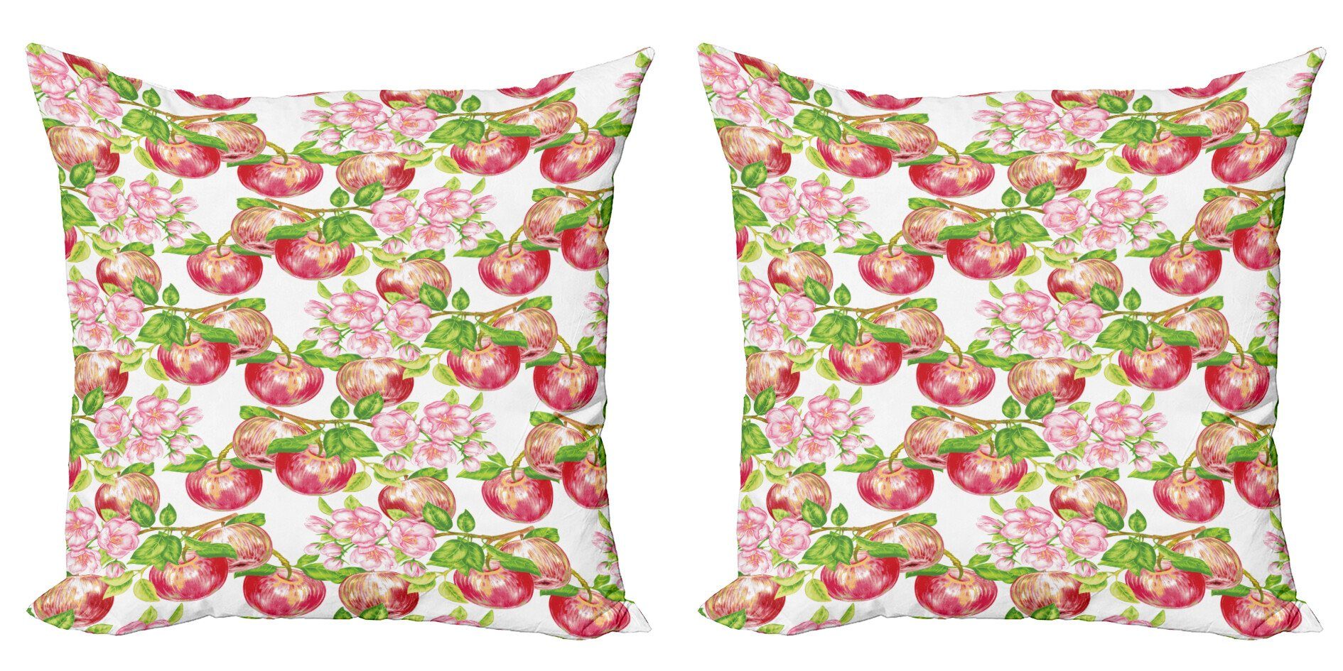 Kissenbezüge Modern Accent Doppelseitiger Digitaldruck, Abakuhaus (2 Stück), Sommer Natur Apfelbaum Blume
