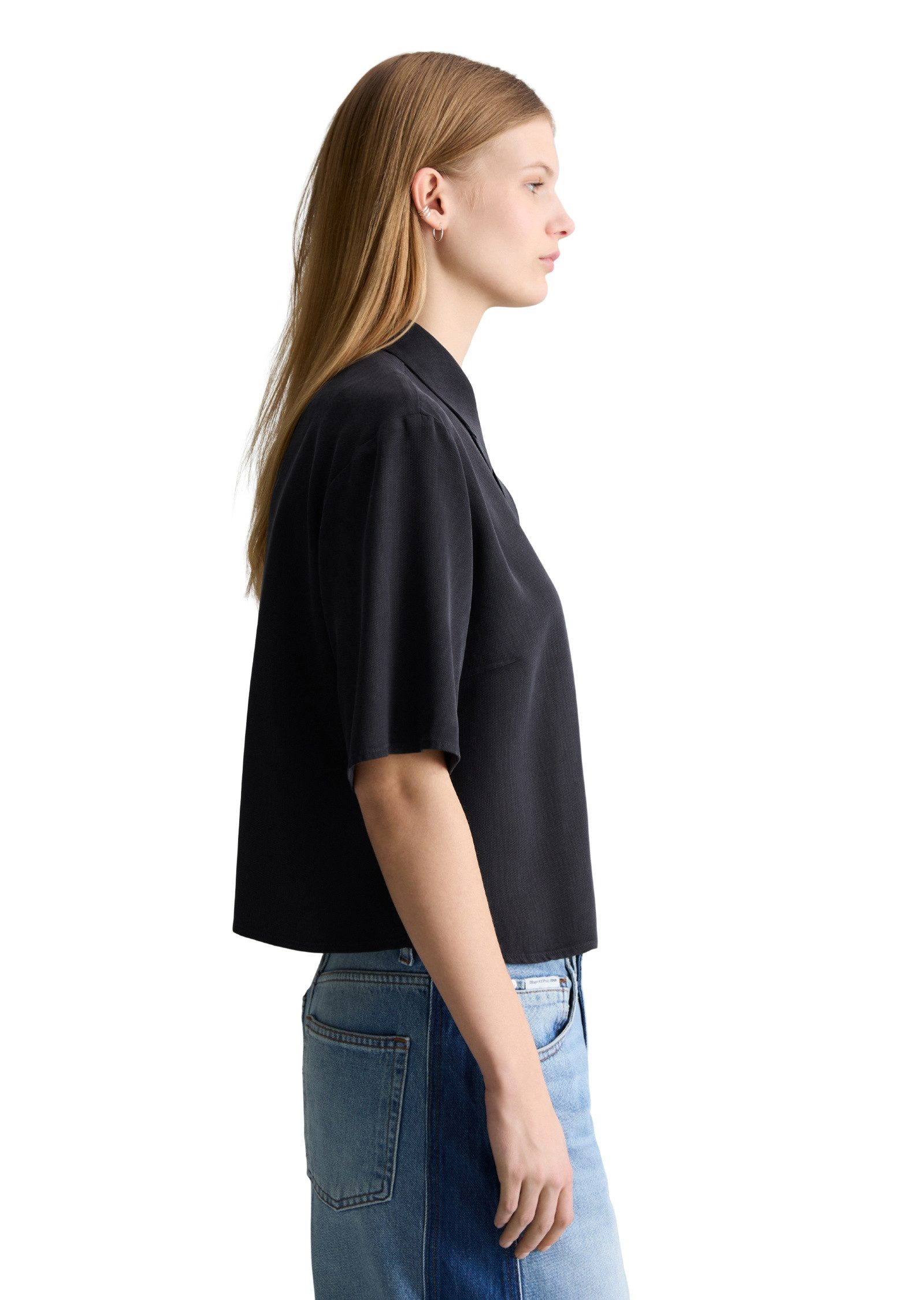 Marc O'Polo DENIM Kurzarmbluse aus TENCEL™ Lyocell