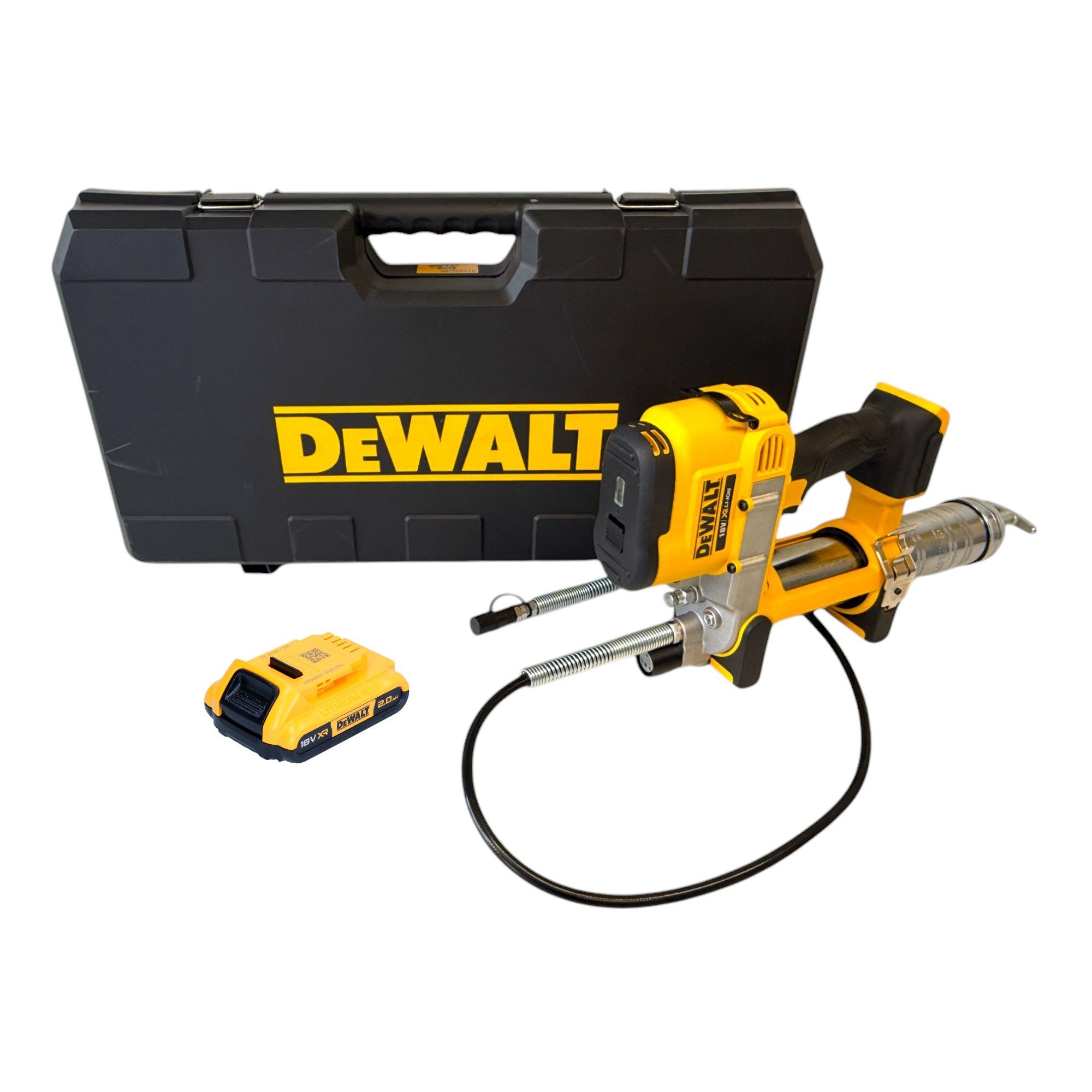 DeWalt Werkstattpresse DCGG 571 NK Akku Fettpresse 18 V + 1x Akku 2,0 Ah - ohne Ladegerät