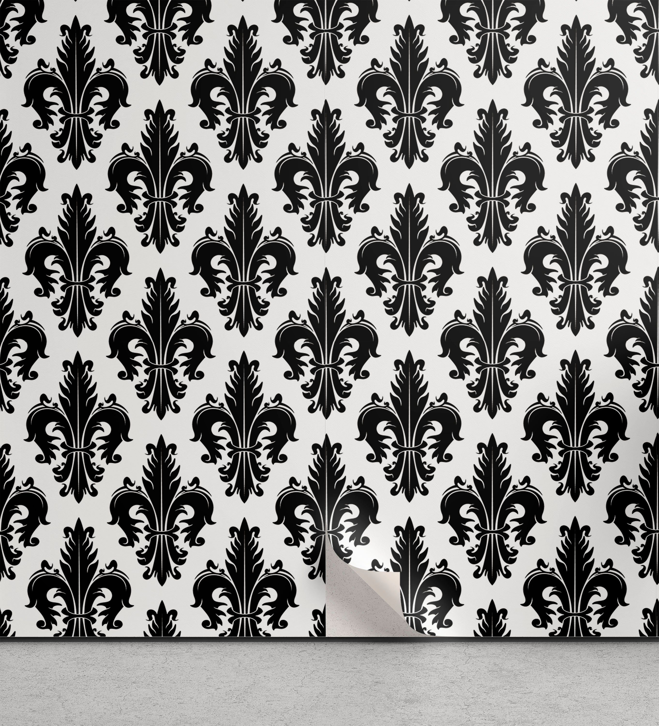 Abakuhaus Vinyltapete selbstklebendes Wohnzimmer Küchenakzent, Fleur De Lis Royal Lily Pattern
