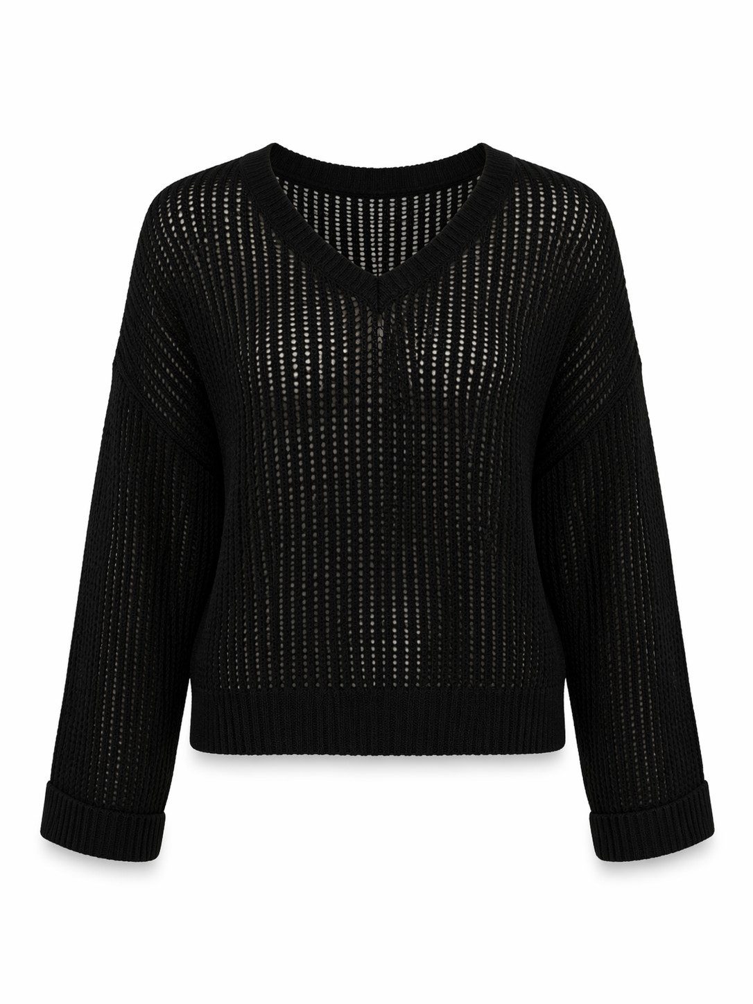 Freeman T. Porter Strickpullover Paross Knit Wear Shirt - V-Pullover - Netzpullover - Strickpullover