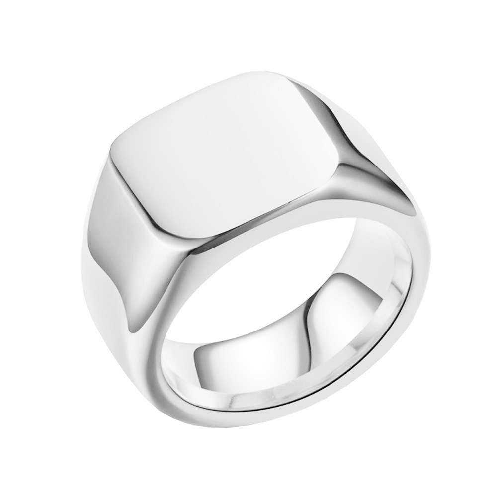 Taffstyle Fingerring Herren Siegelring Edelstahl Quadrat Massiv Biker Rocker Ring (Herren Ring Massiv Breit Herrenring Männer Biker Rocker Schmuck Bikerschmuck)
