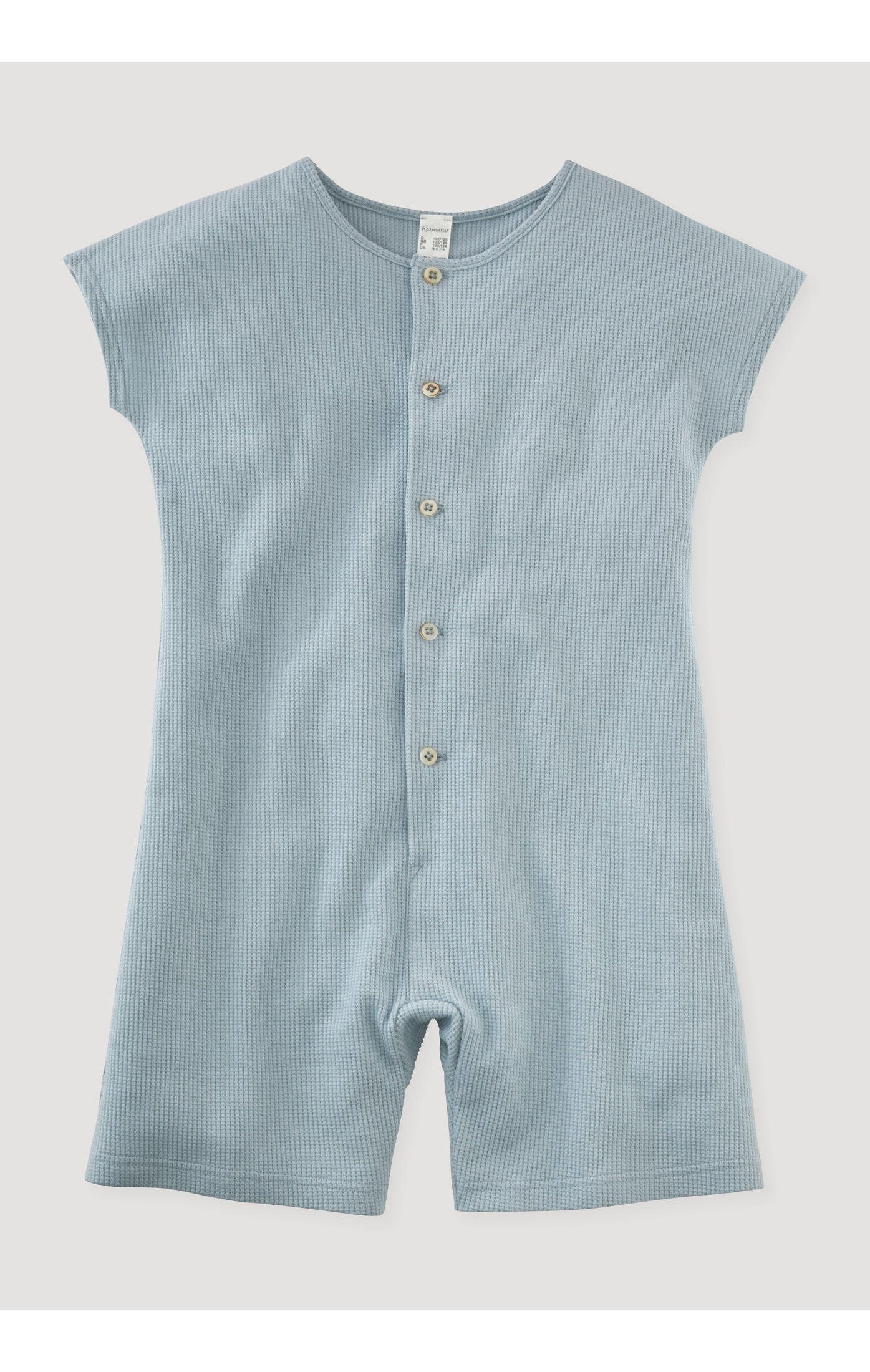 Leinen jeansblau aus Bio-Baumwolle (1 tlg) Hessnatur Pyjama mit helles