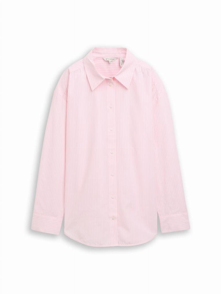 TOM TAILOR Klassische Bluse Loose Fit Popeline Hemdbluse