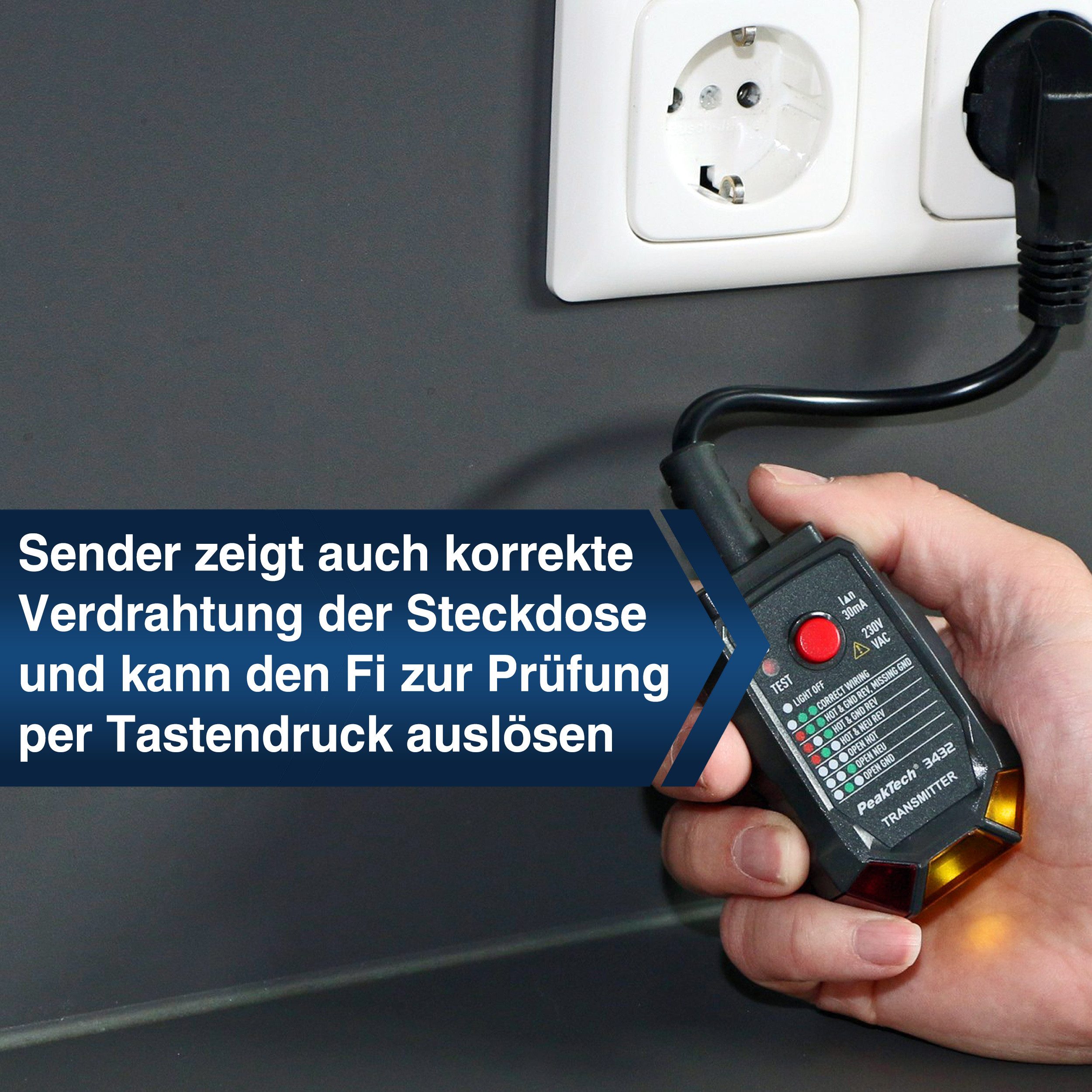PeakTech Leitungsortungsgerät 230V Sicherungsfinder & NCV Stromprüfer – Bild 5 von 5