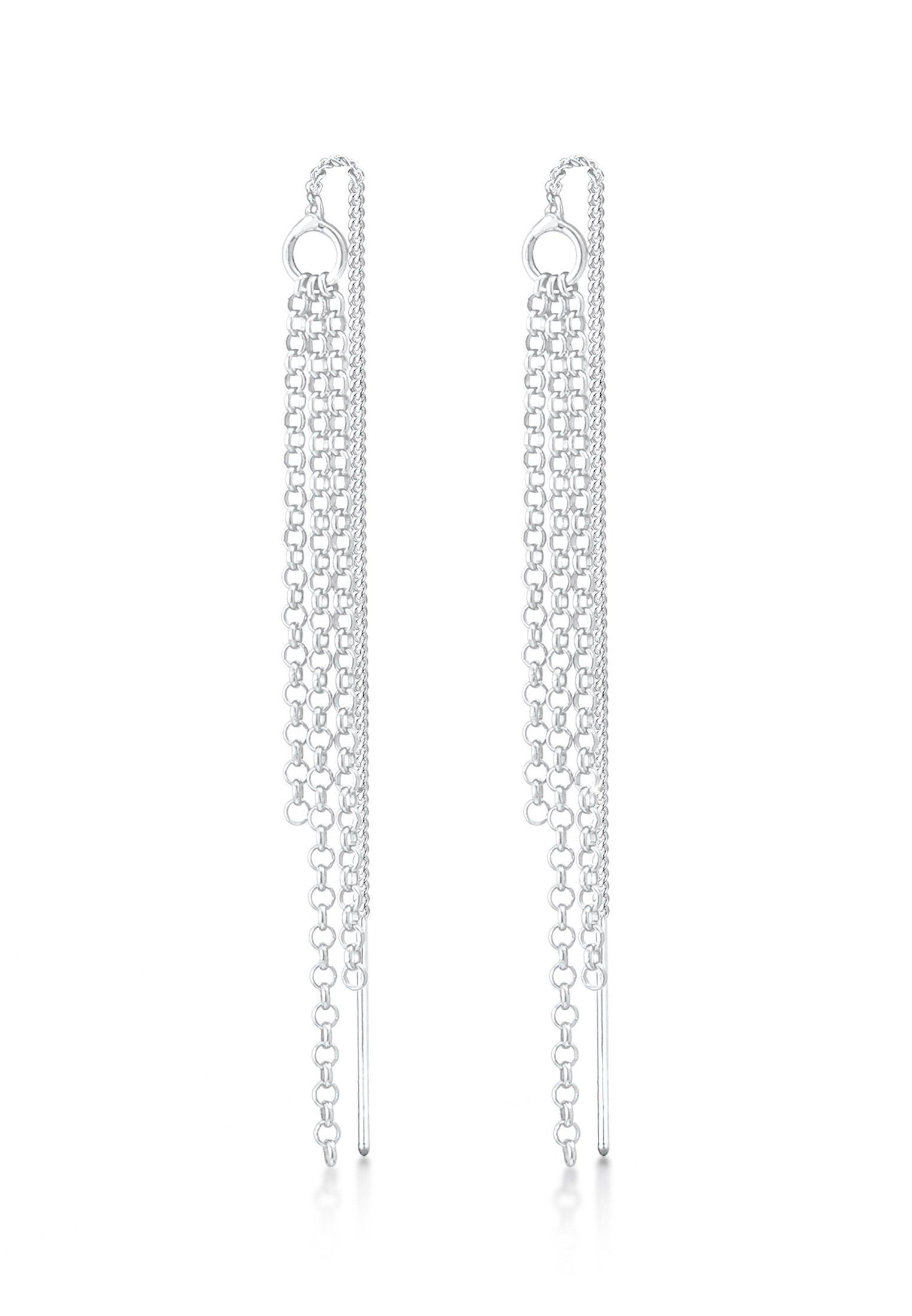 [Super schön] Elli Paar Ohrhänger Durchzieher Ketten 925 Style Silber Elegant