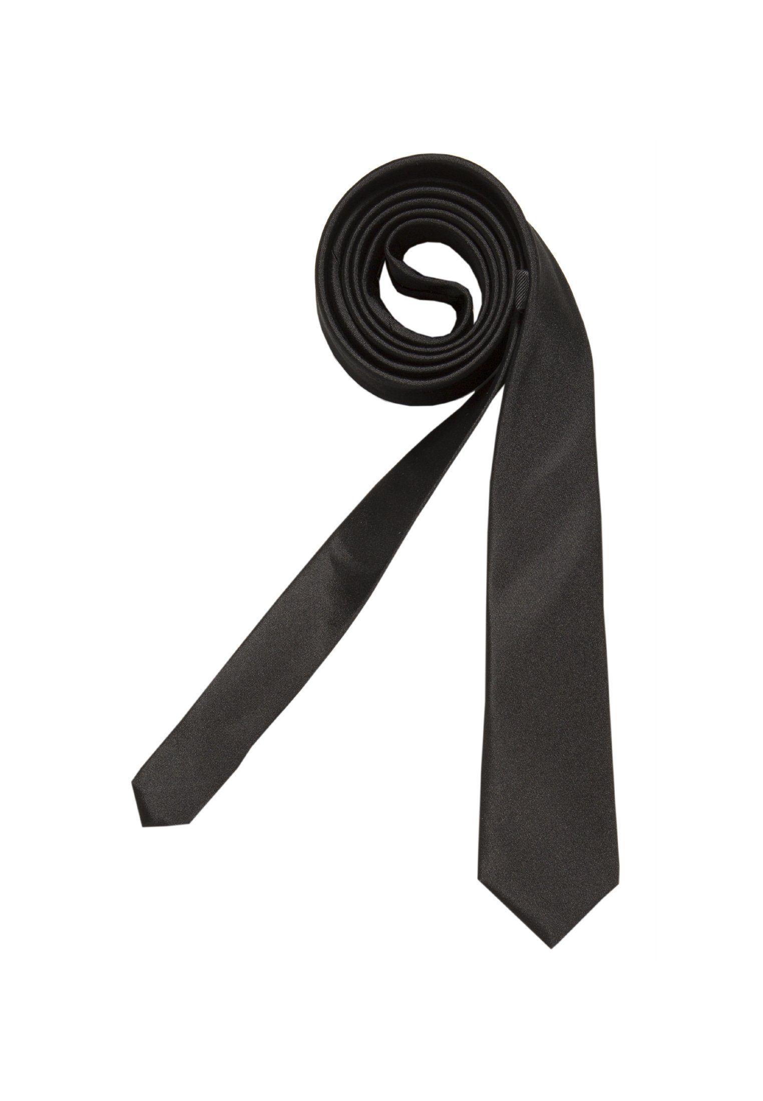 seidensticker Krawatte Slim Schmal (5cm) Uni Schwarz