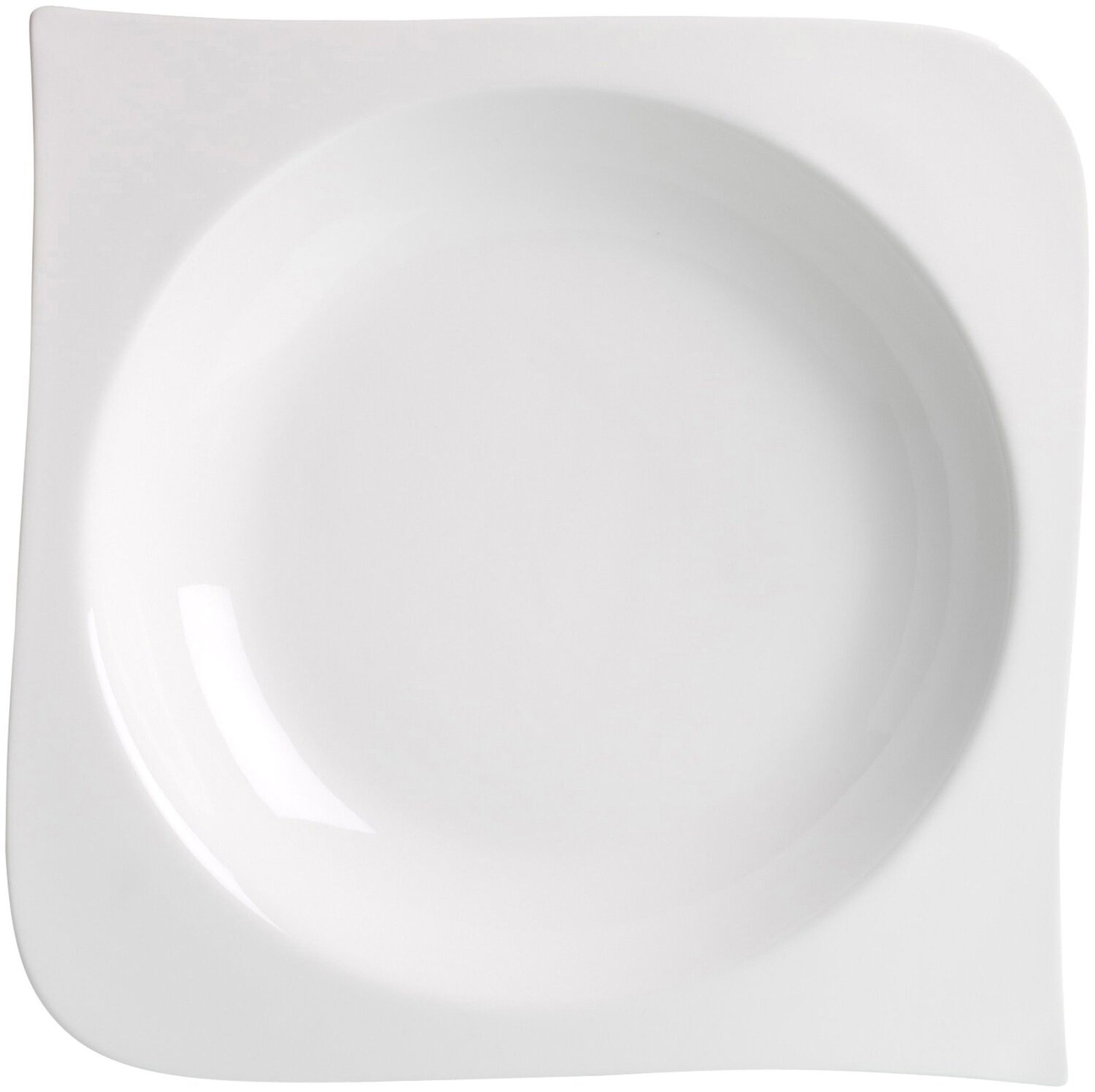 Ritzenhoff & Breker Суповая тарелка Суповая тарелка Melodie weiß geschwungener Form eckig 21 x 21 cm, (1 St), Spülmaschinengeeignet