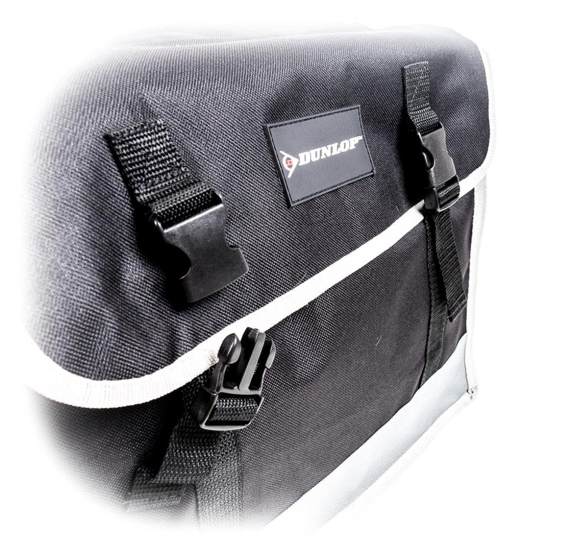 Dunlop Fahrradtasche Doppel Gepäckträger Satteltasche, Fahrradtasche mit Clip-Verschluß und Reflektoren