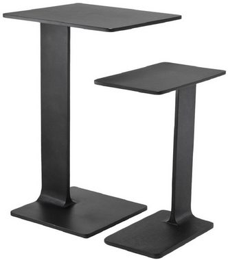 Casa Padrino Beistelltisch Luxus Beistelltisch Set Schwarz - 2 Tische aus hochwertigem Aluminium - Möbel - Luxus Qualität