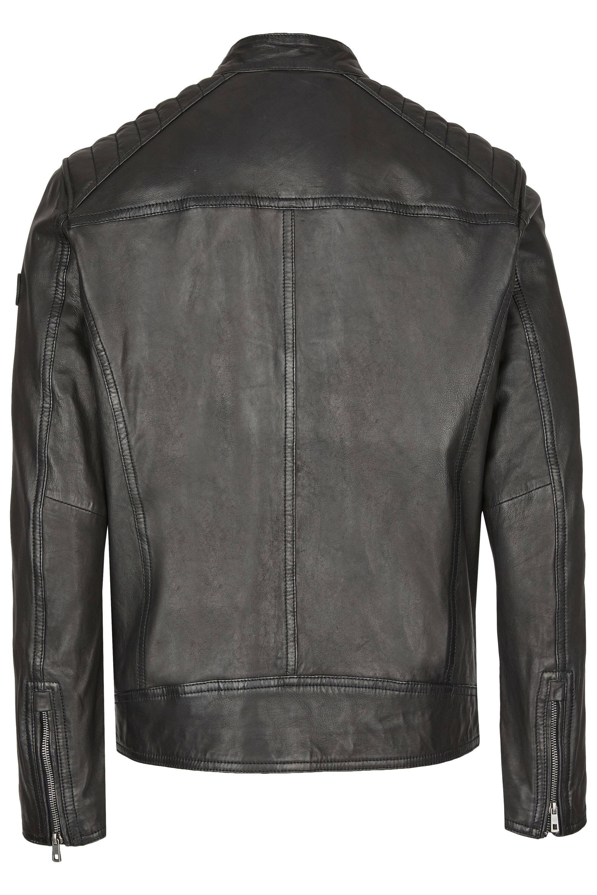 bugatti Lederjacke BUAPOLLO (1-St) mit Schultersteppung und Reißverschlüssen