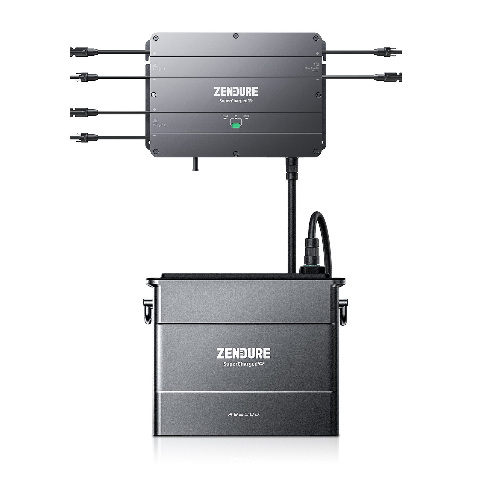 ZENDURE SuperCharged Balkonkraftwerk AB2000 mit 1920Wh LiFePO4 Akku, HUB 1200 mit 1000W Solar Eingang, Shelly Pro 3EM Kompatibel, 1200W Ausgang, Plug und Play, (Packung), Balkonkraftwerk mit Speicher, IP65, 0 dB