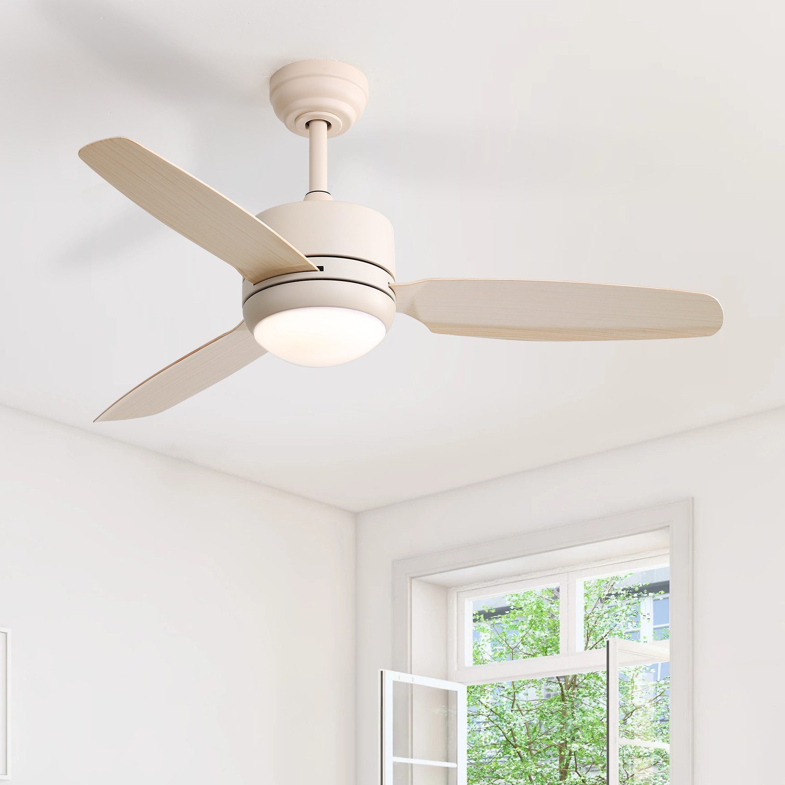 Sofucor Deckenventilator mit LED-Beleuchtung und Fernbedienung, 117 cm, DC, günstig online kaufen