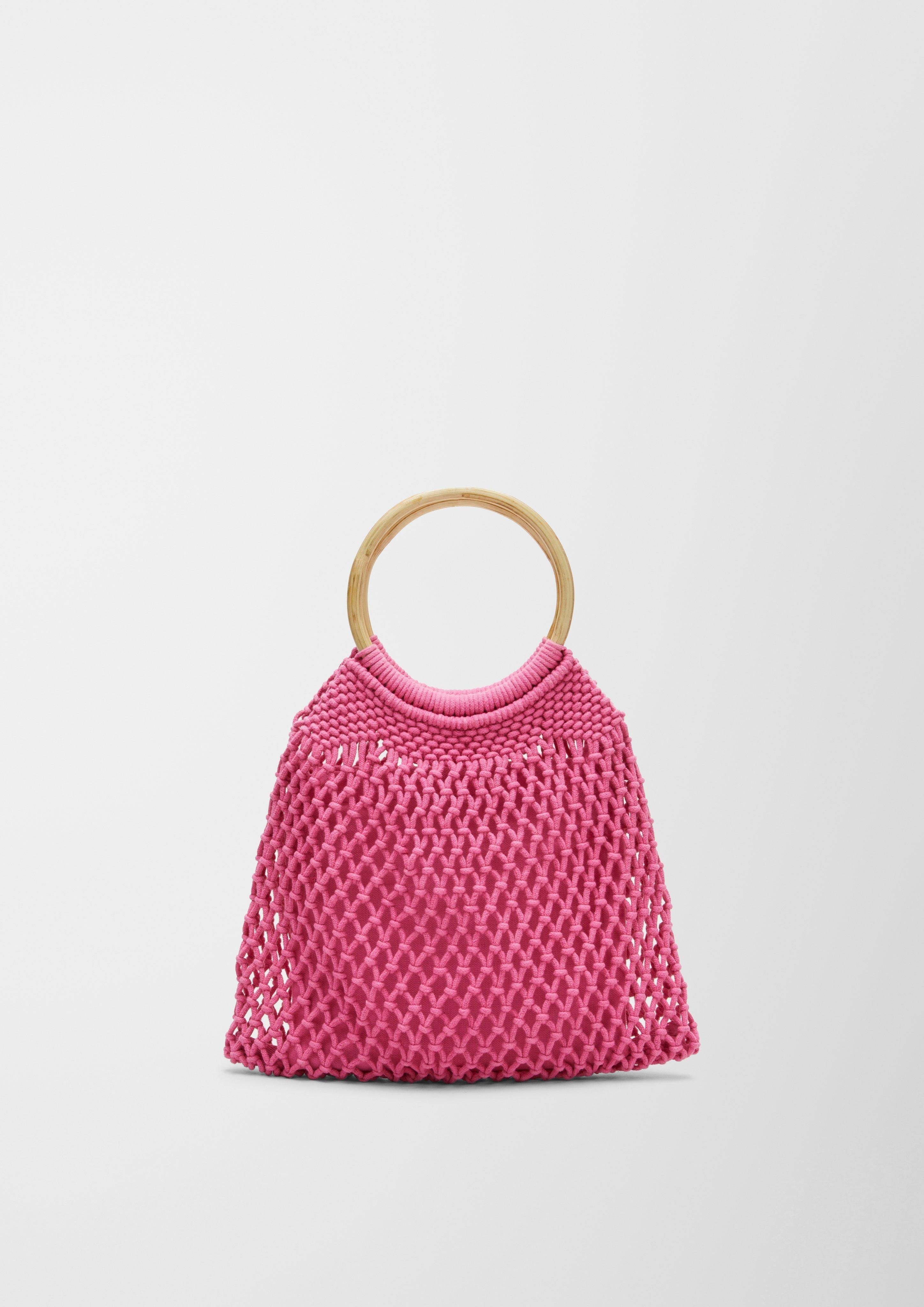 Tragetasche Makramee-Shopper mit Holzgriff
