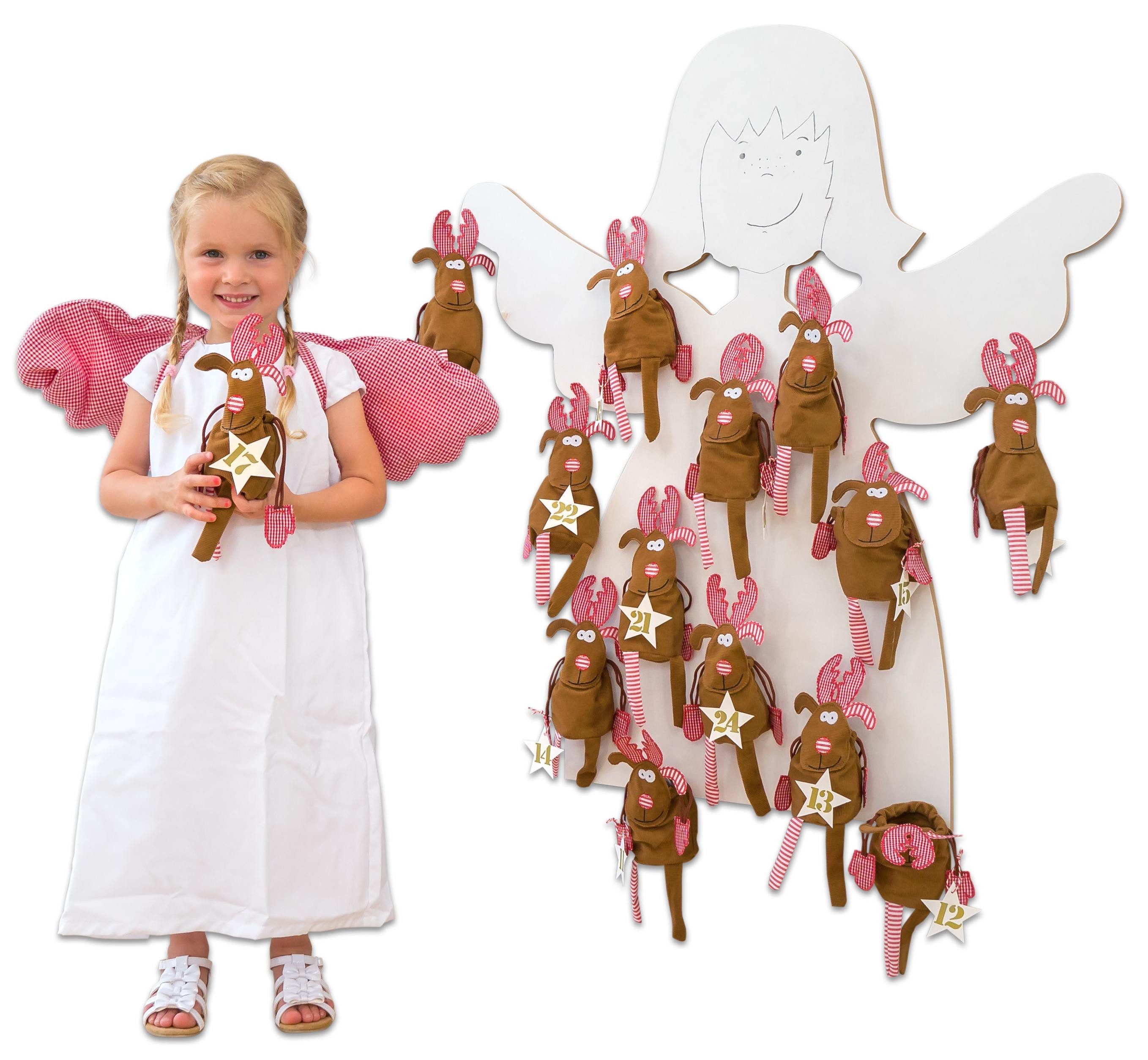 Betzold Adventskalender Elchbeutel-Adventskalender-Set, 24 Stück