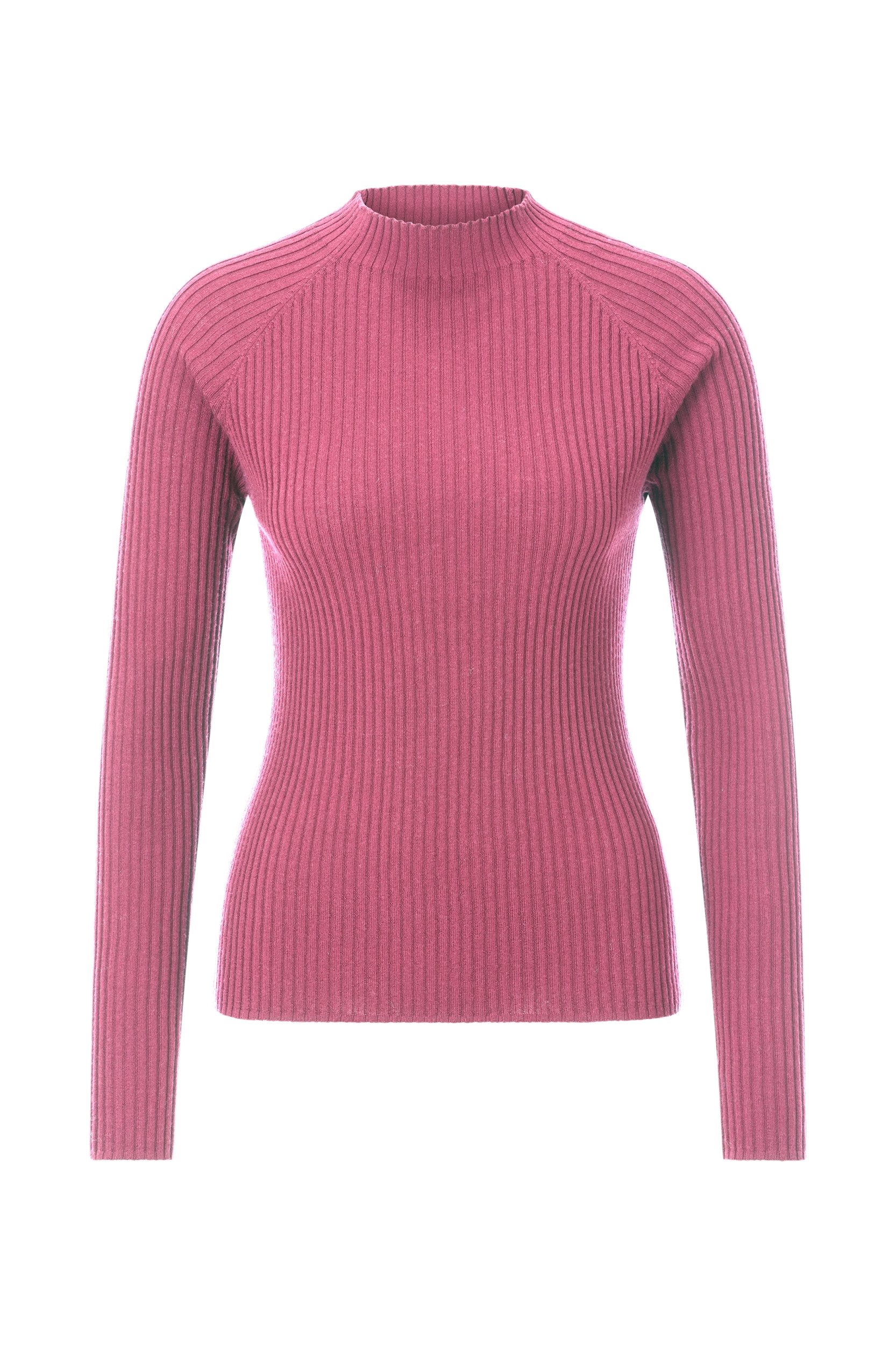 RICHROYAL Wollpullover Merino Rib Mock-neck pink günstig online kaufen