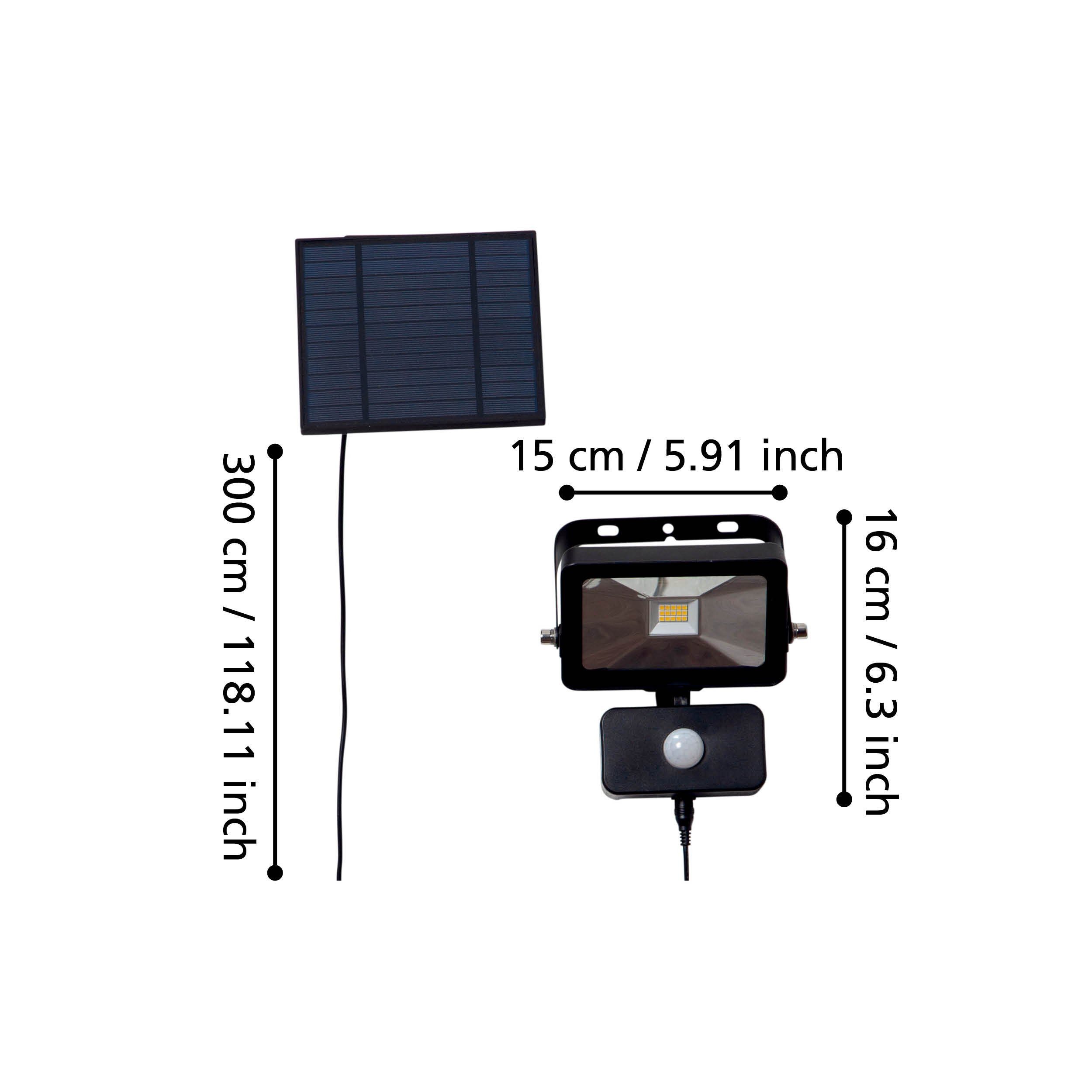EGLO LED Solarleuchte Villagrappa, Leuchtmittel inklusive, Solarlampe für außen Außenlampe Stahl Kunststoff in schwarz 800 Lumen