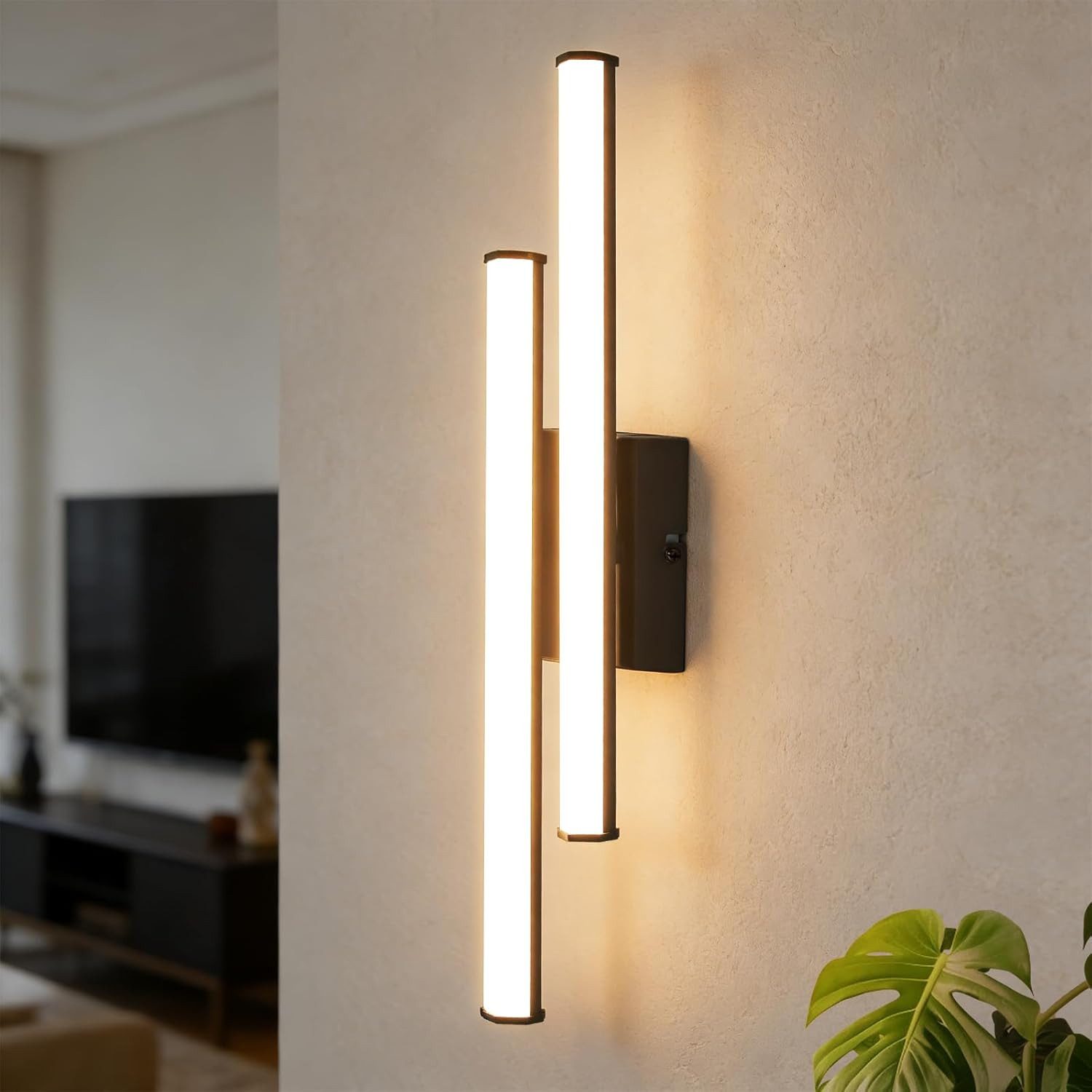 Nettlife LED Wandleuchte Innen Schwarz Modern 6/12/18/27W 3000K Flur Wandbeleuchtung Warmweiß, LED fest integriert, Warmweiß, Wandlicht für Wohnzimmer Schlafzimmer Küche