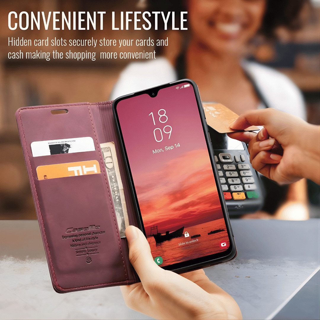 SmartUP Smartphone-Hülle für Samsung Galaxy A27 5G Klapphülle Fliphülle Tasche Case Cover Full 6,7 Zoll, Integrierte Standfunktion, zwei Kartenfächer – Bild 4 von 5