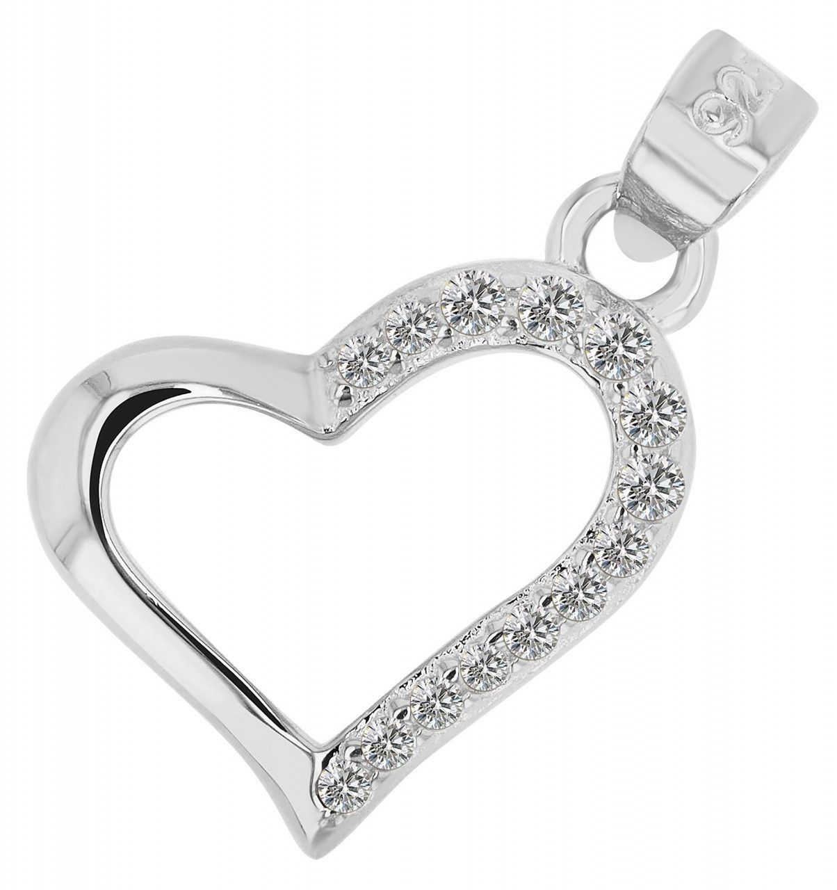 Kettenanhänger hochwertiger Herz Anhänger aus 925 Sterling Silber