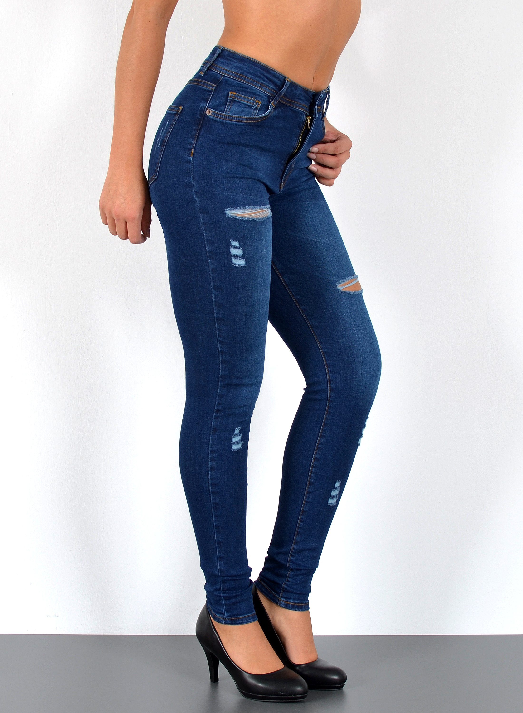 ESRA Skinny-fit-Jeans S600 Damen Skinny Fit Jeans Hose High Waist bis Überg günstig online kaufen