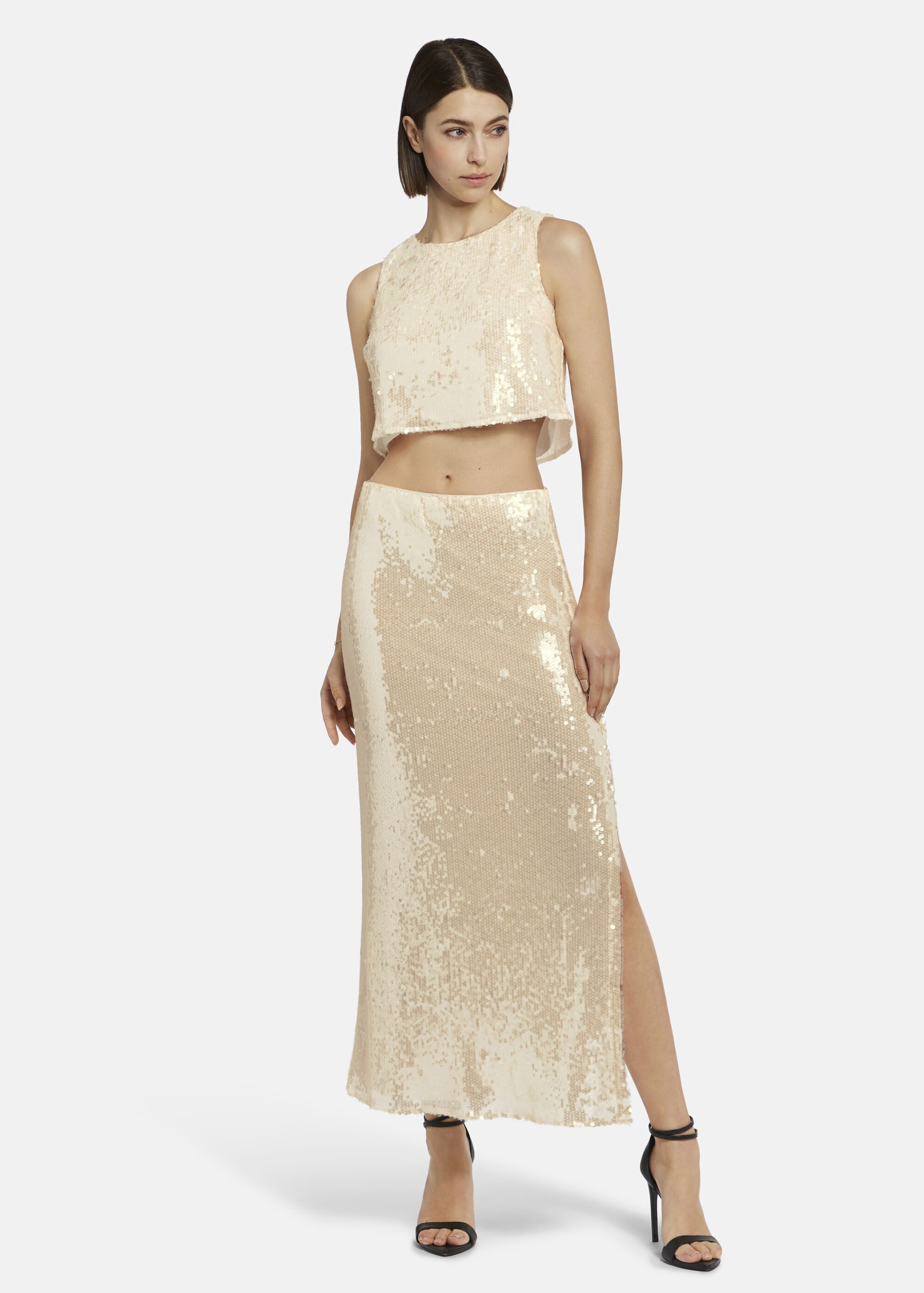 Nicowa A-Linien-Rock SILOWA mit Schlitz aus Paillettenstoff günstig online kaufen