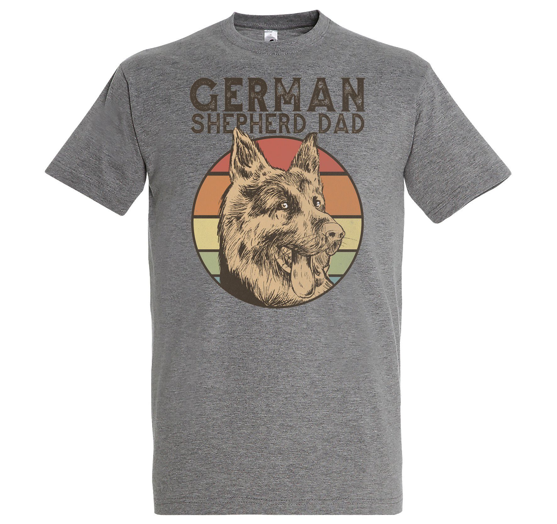 Youth Designz T-Shirt German Shepherd Schäferhund Dad Herren Shirt mit Trendigem Frontdruck Grau