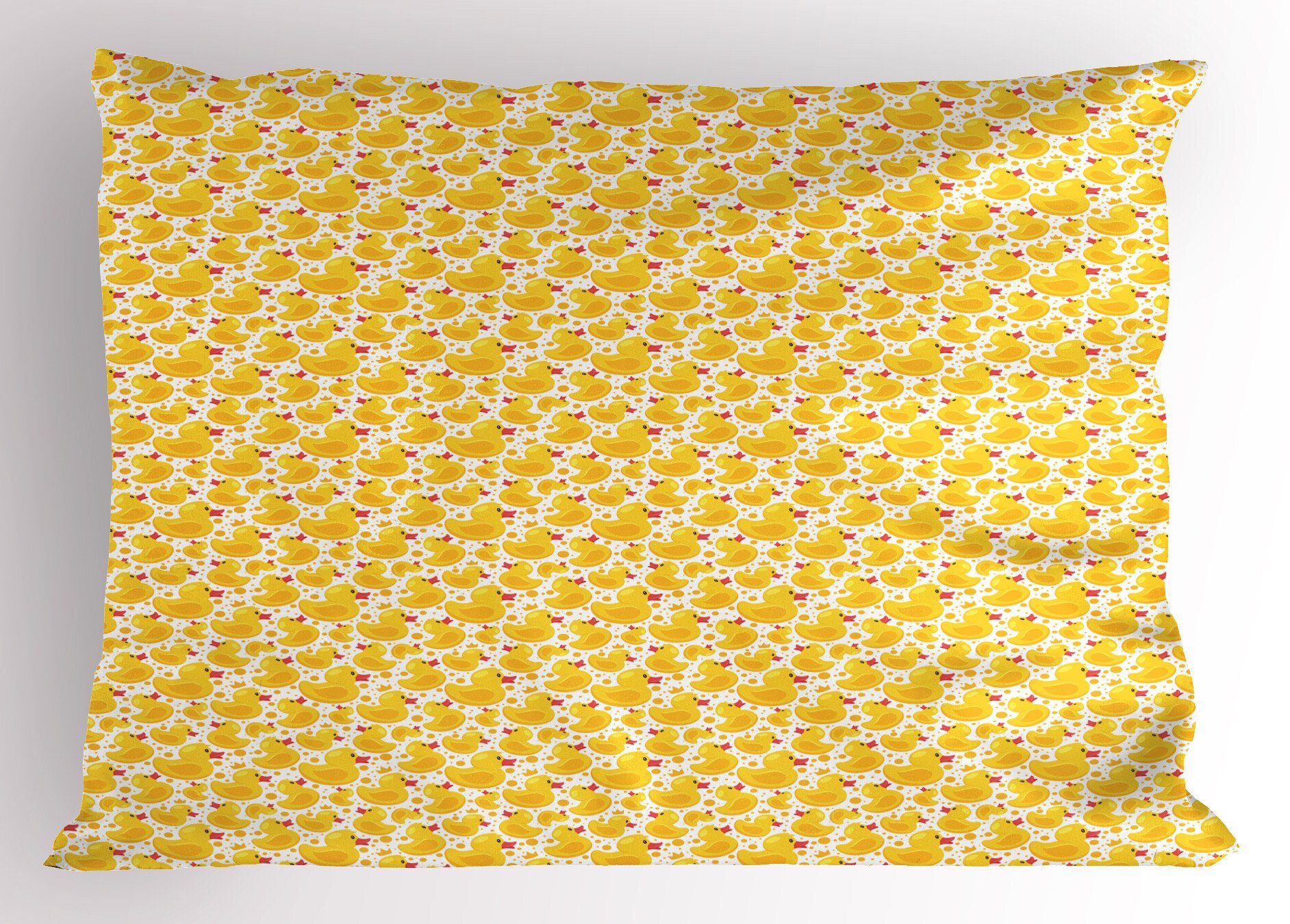 Standard Kissenbezüge und Gelber Vogel Stück), Abakuhaus Gedruckter Tupfen Size Dekorativer King (1 Kissenbezug, Enten