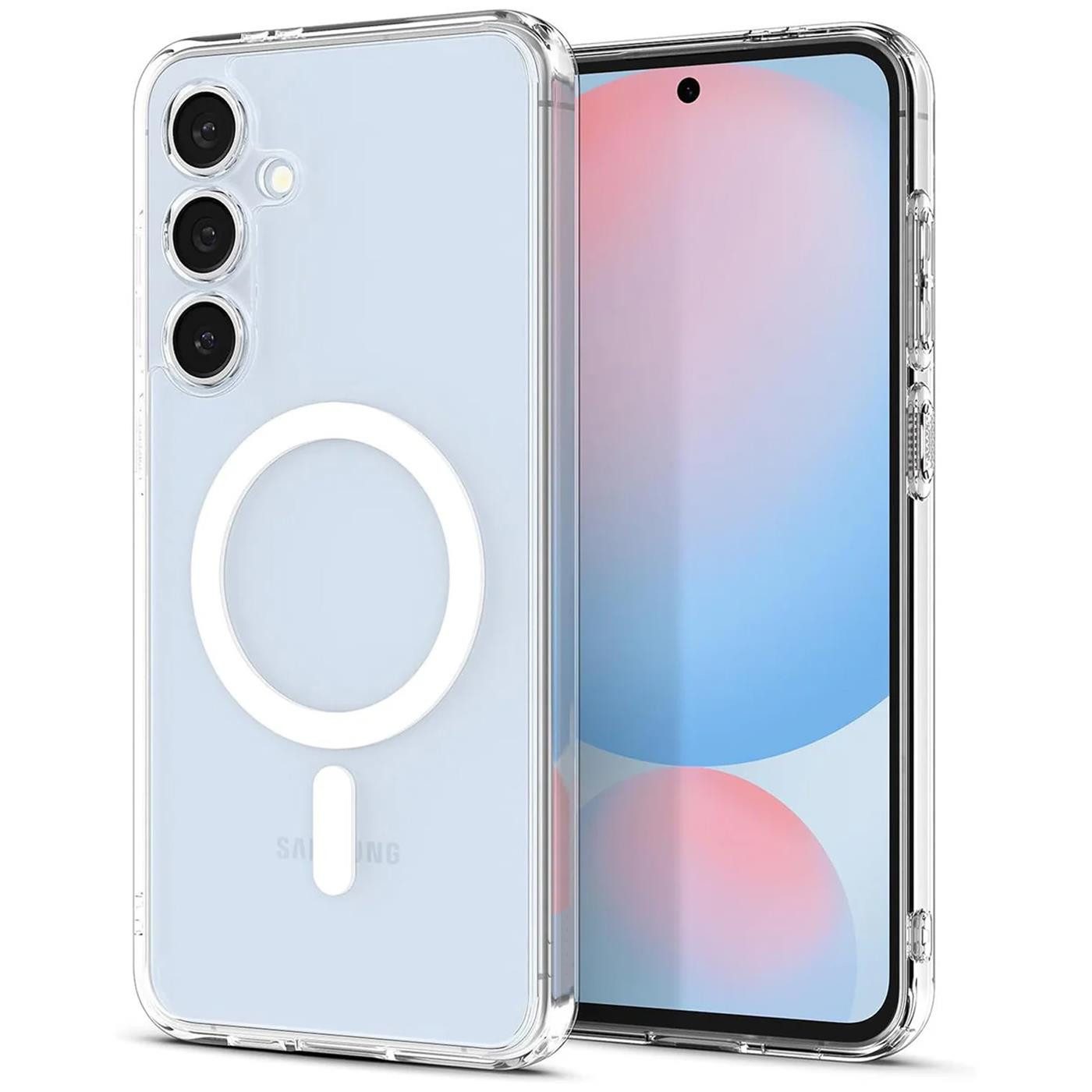 CoolGadget Handyhülle Premium Silikon Handy Case für Samsung Galaxy S24 FE 6,7 Zoll, Hülle Transparent Schutzhülle kompatibel mit MagSafe Zubehör