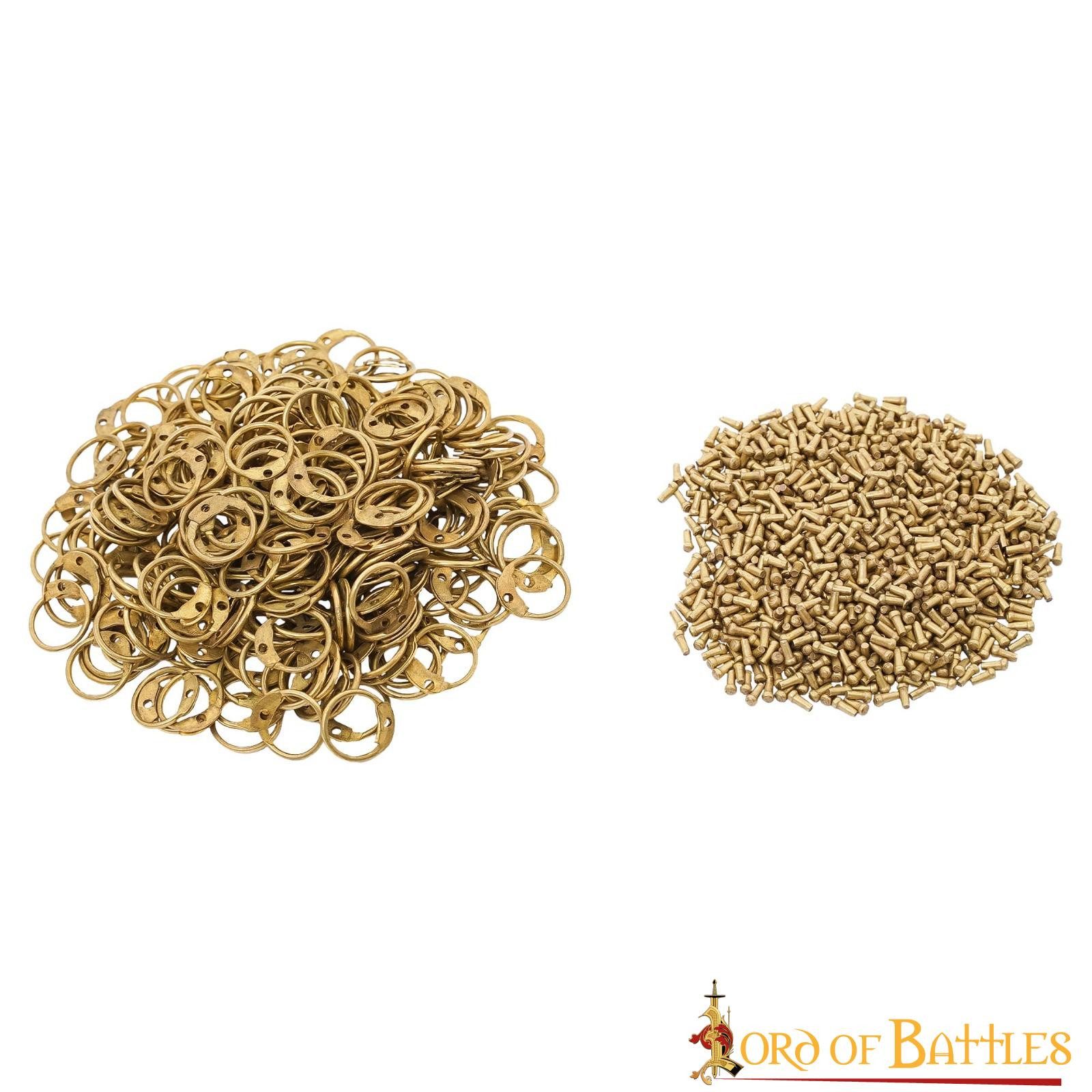 Lord Of Battles Ritter-Kostüm Kettenringe mit Pilzkopfnieten, ID 9 mm, Stärke 18 Gauge (1,3 mm)