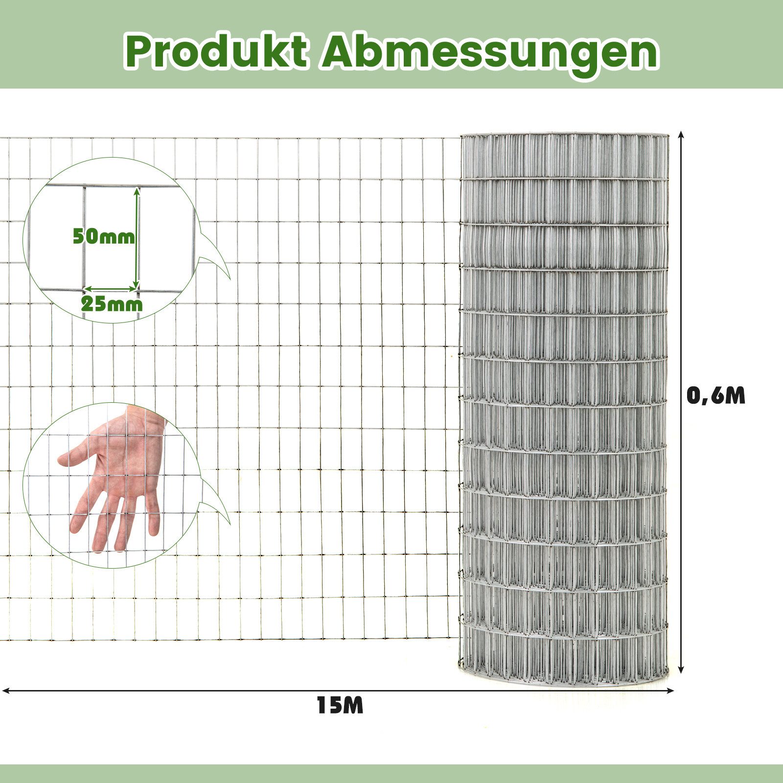 COSTWAY Schweißgitter, (1-St), Drahtgitter, Drahtzaun, Volierendraht, feinm günstig online kaufen