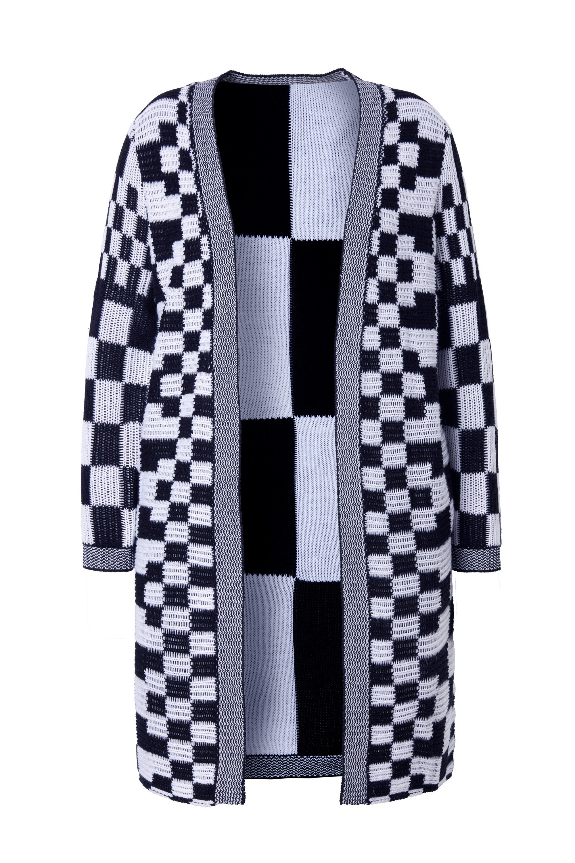 Angel of Style Strickjacke Strickjacke Straight Fit Schachbrett-Mustermix günstig online kaufen