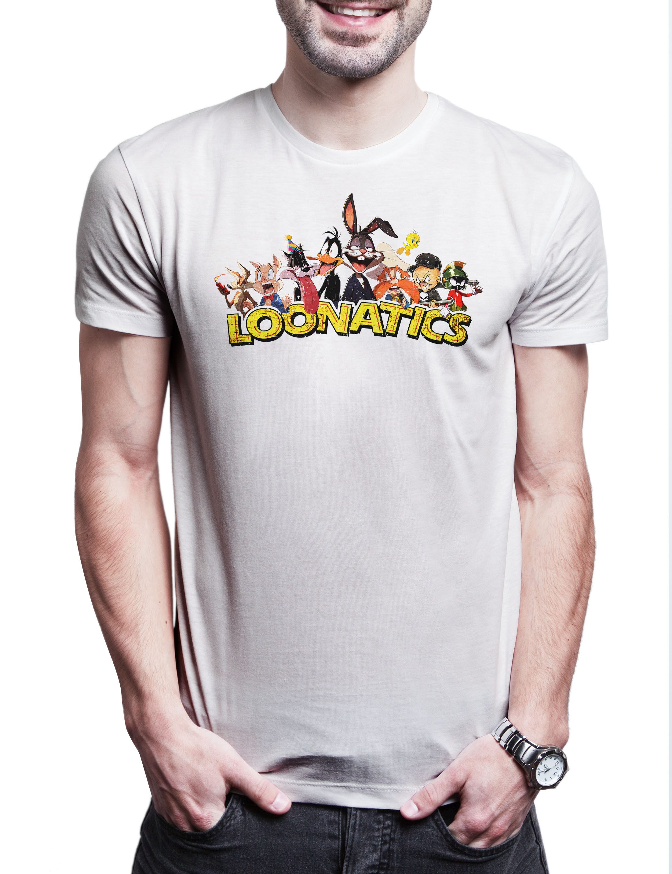 Print-Shirt Loonatics Herren T-Shirt Logo Toon Cartoon Comic BugsBunny Pig