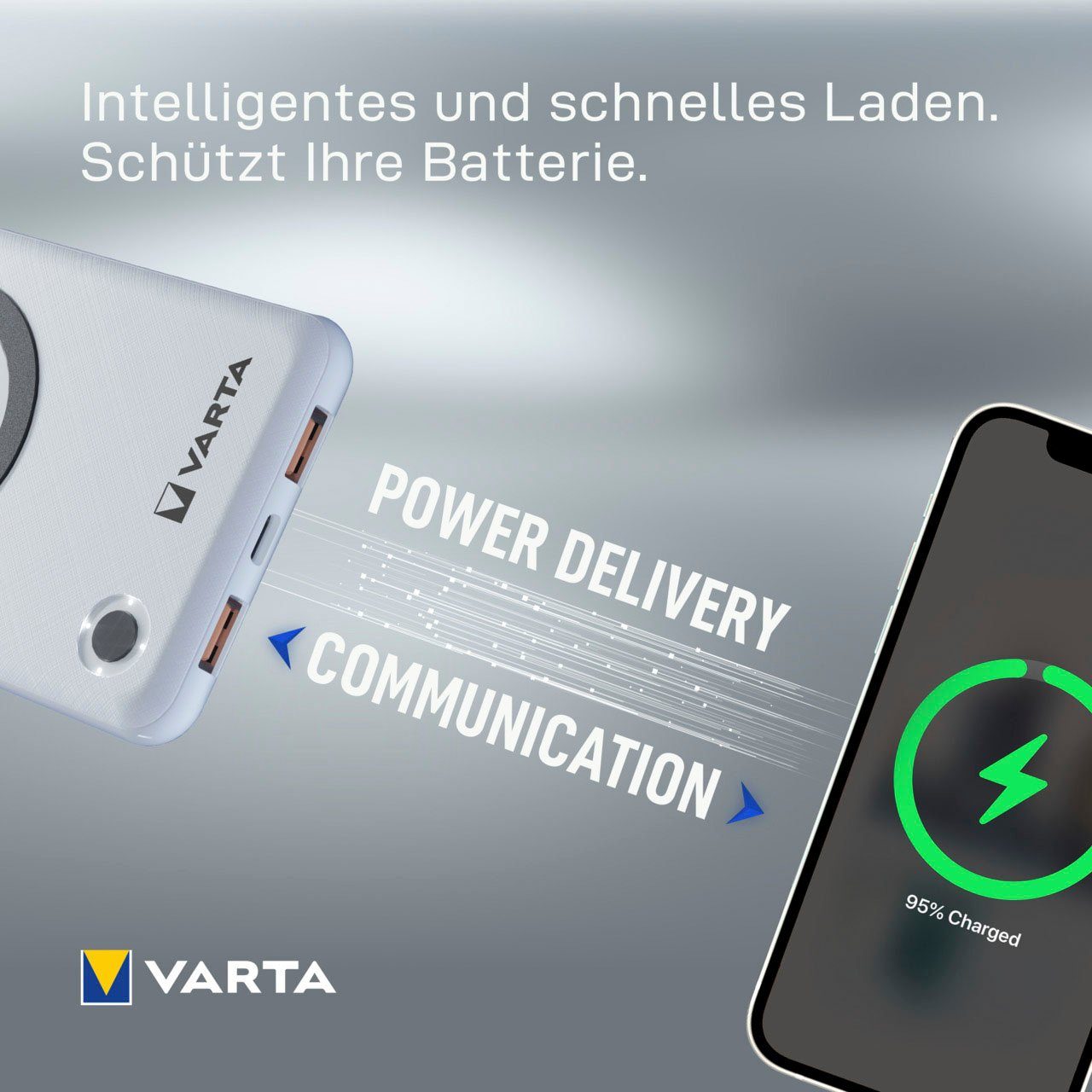 VARTA VARTA Wireless Power Bank 10000 mAh mit Ladekabel Powerbank