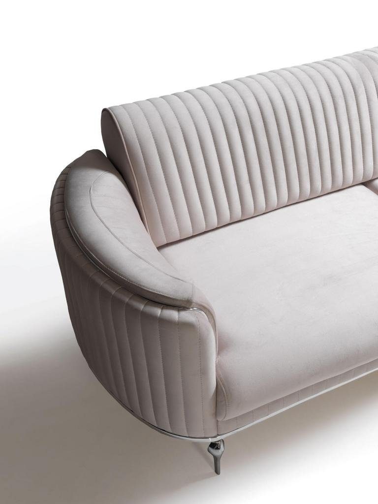 in Made JVmoebel Europe Sofa Modern Textil Dreisitzer, Wohnzimmer 3-Sitzer Weiß Möbel Sitzer 3