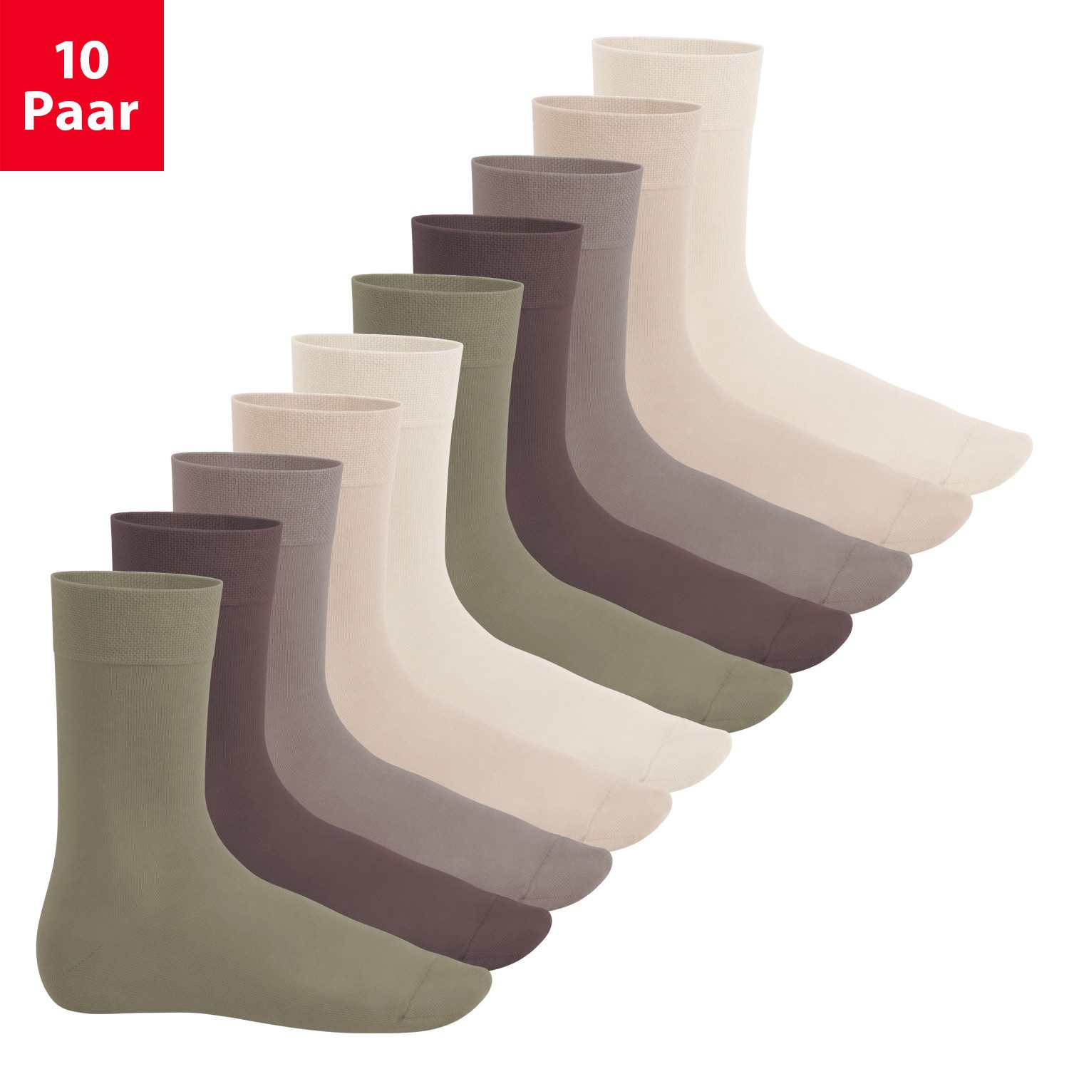 Footstar Basicsocken EVERYDAY! 10 PAAR Damen Herren Носки mit Baumwolle Basic Носки