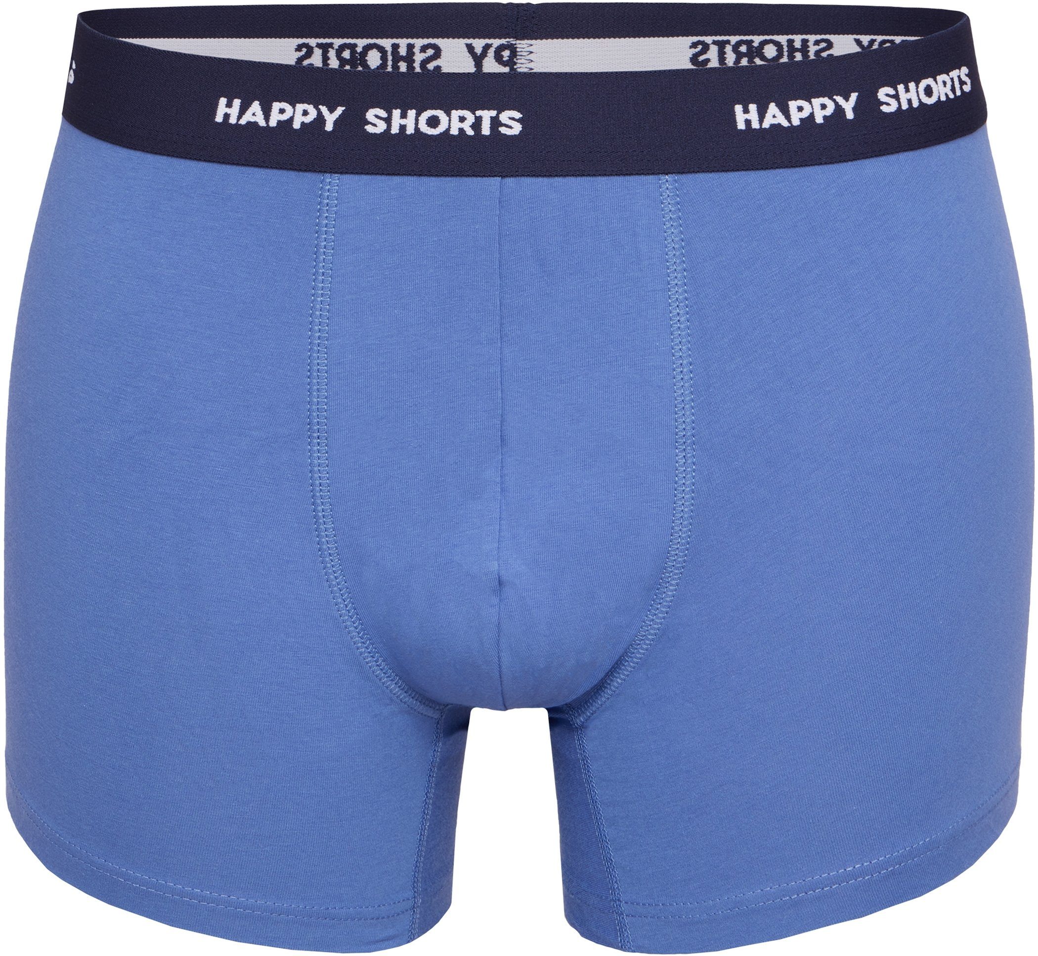 HAPPY SHORTS Trunk 3er Pack Happy Shorts Boxershorts Pants Boxer Fun marine blau hawaii (1-St)