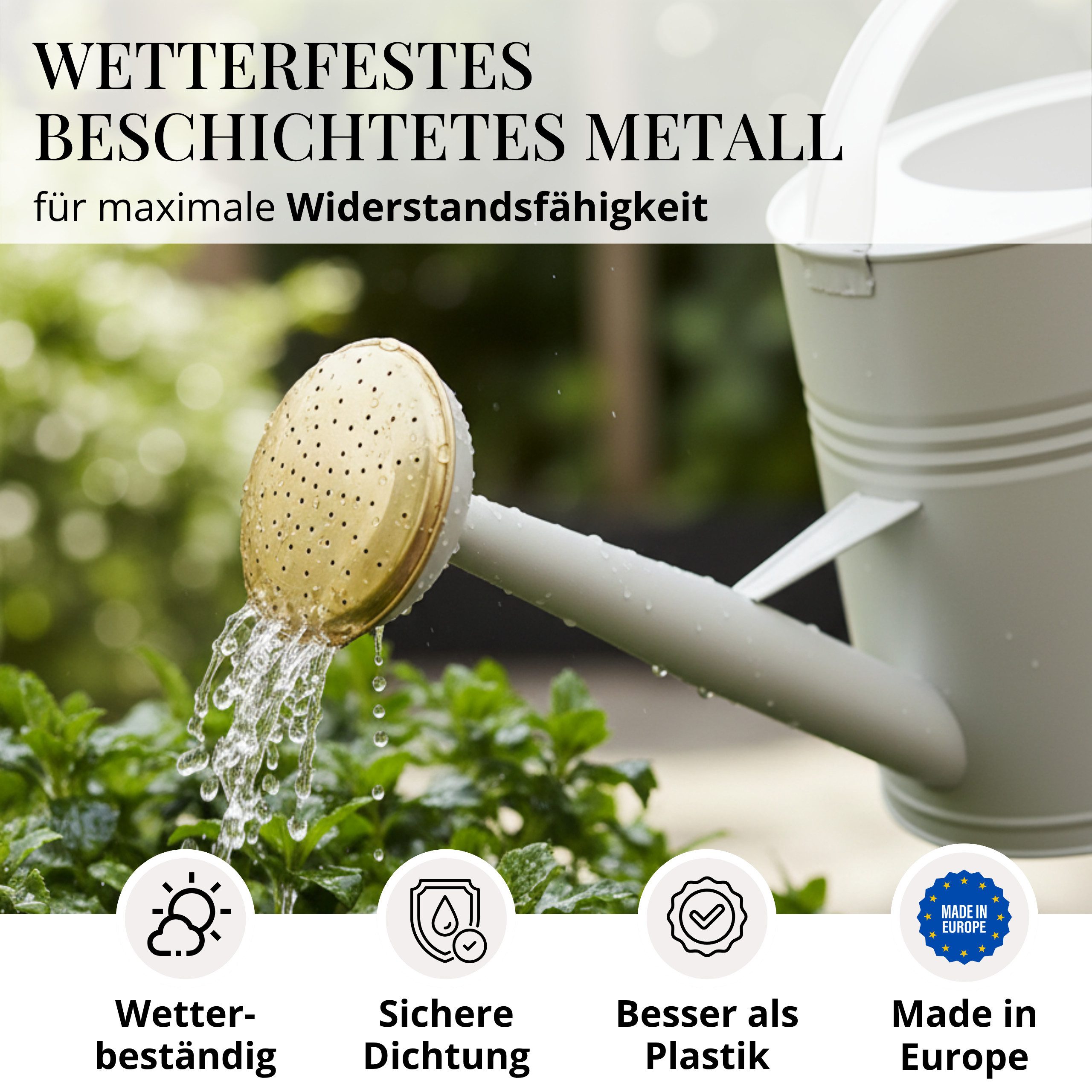 LIVLIG Gießkanne 5L, Gießkanne Vintage, Blumengießkanne, Giesskanne Metall (Die Kanne wird mit einem abnehmbaren Gießkopf geliefert)