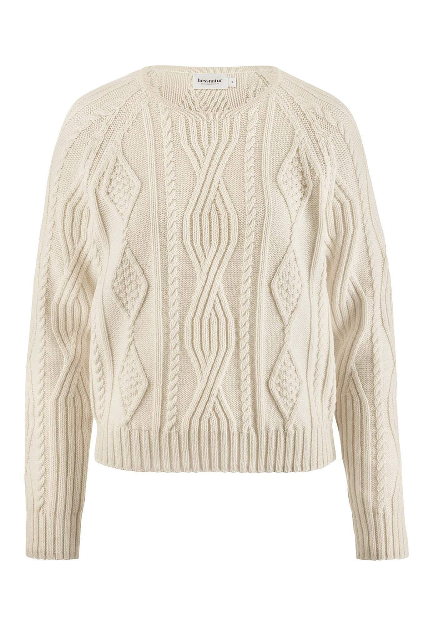 Hessnatur Strickpullover aus Bio-Schurwolle und Bio-Baumwolle (1-tlg) günstig online kaufen