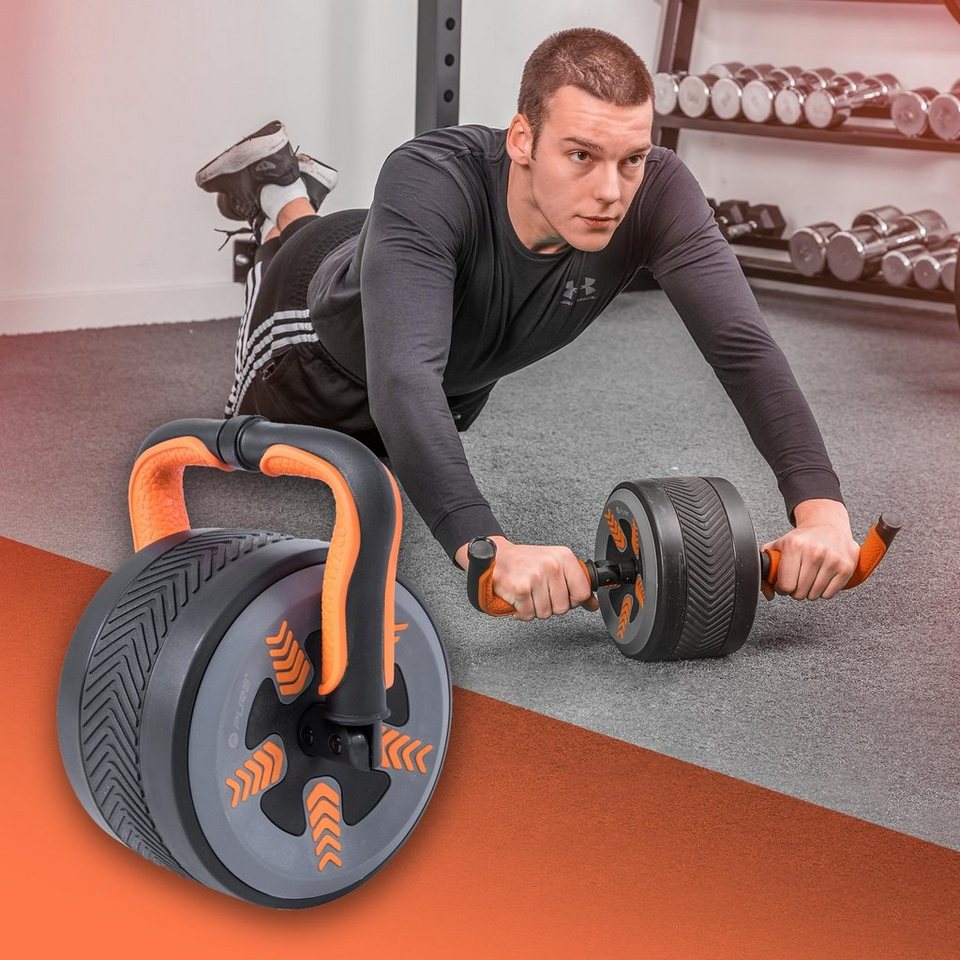 Pure 2 Improve AB-Roller 2in1 Bauchtrainer/Kettlebell Bauchroller  Multifunktions-Bauchrad, 2in1 3kg für Bauchmuskeln, Fitness